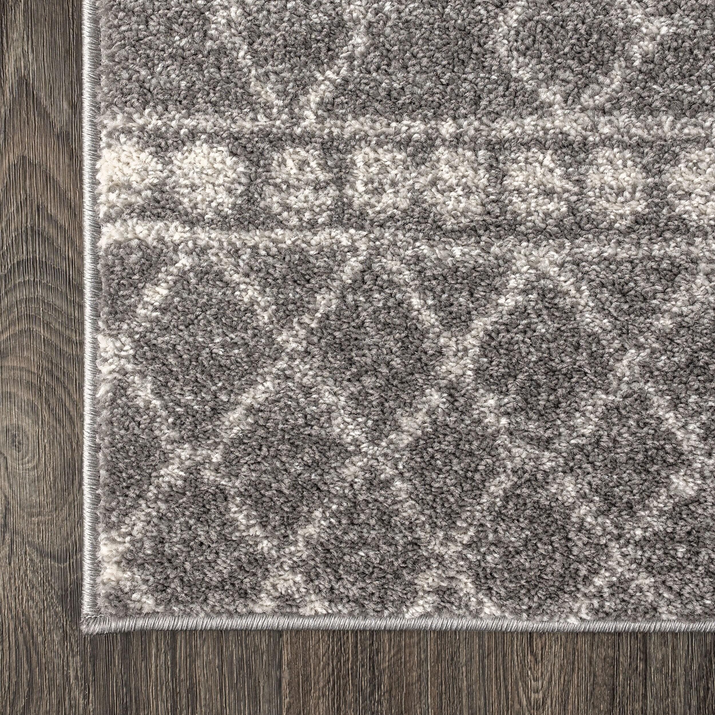 8'x10' Izil Moroccan Beni Souk Area Rug, Gray/Cream - JONATHAN Y