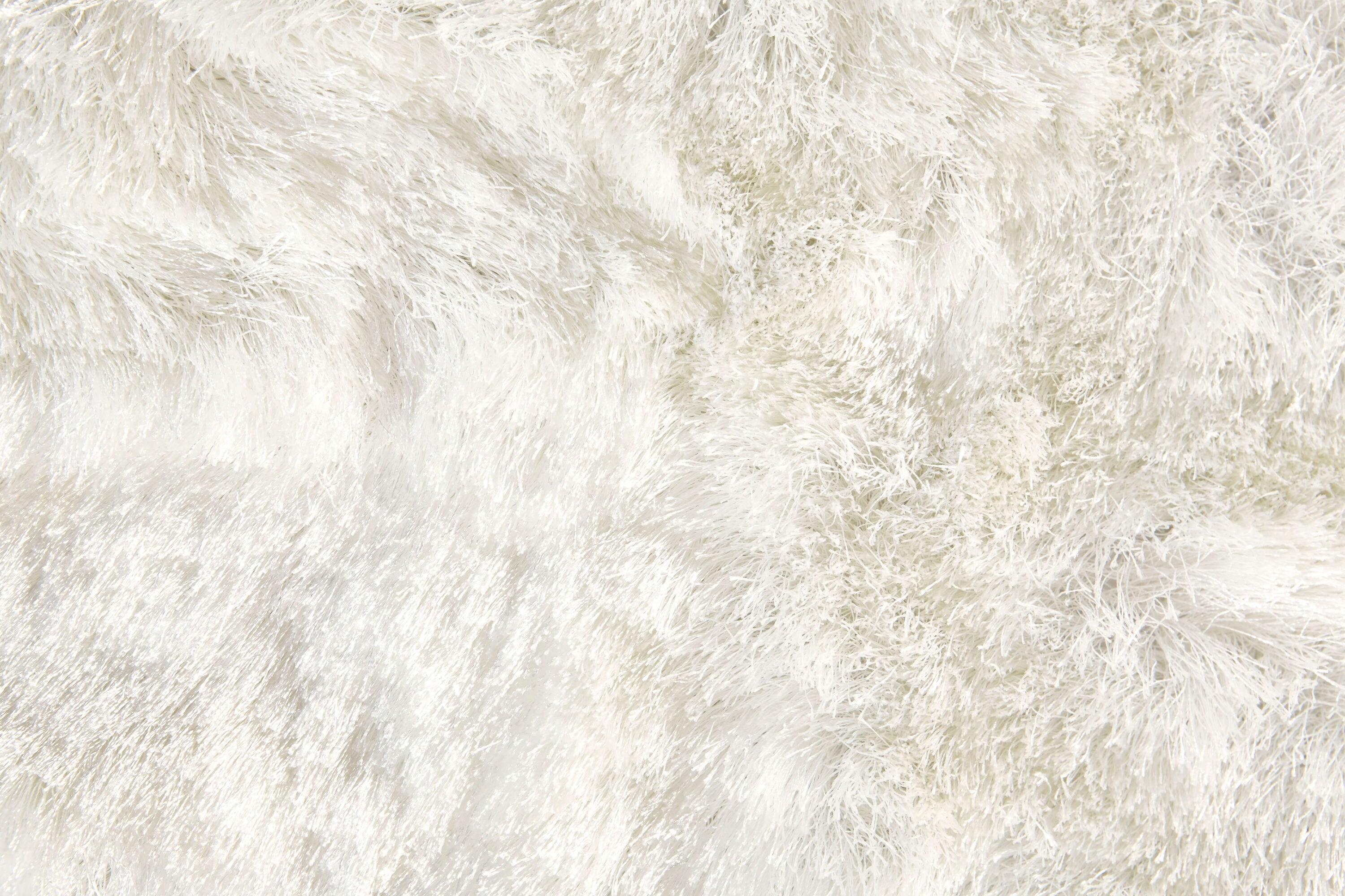 Freya White Rectangular Handcrafted Shag Rug