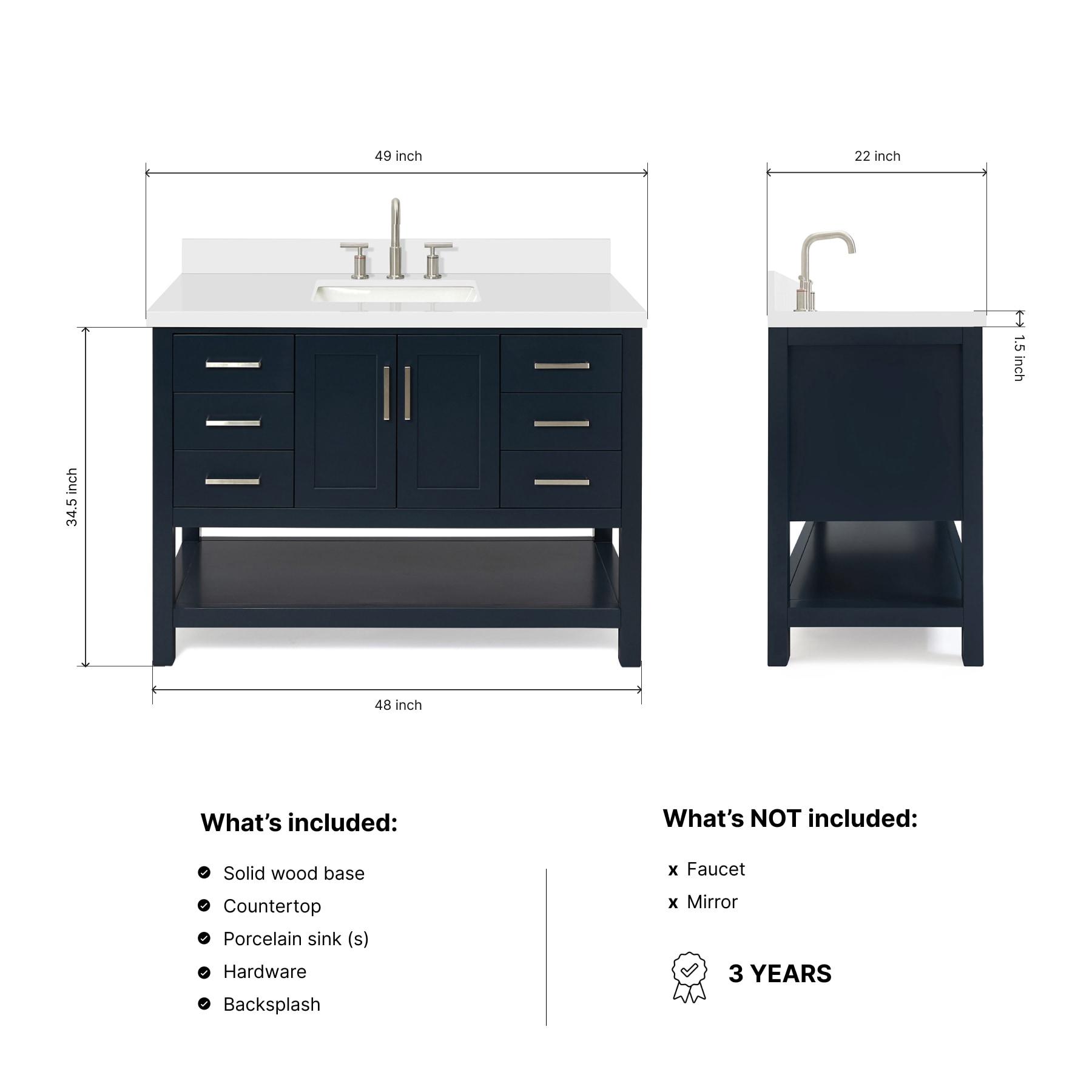 Magnolia 49" Single Bathroom Vanity Set
