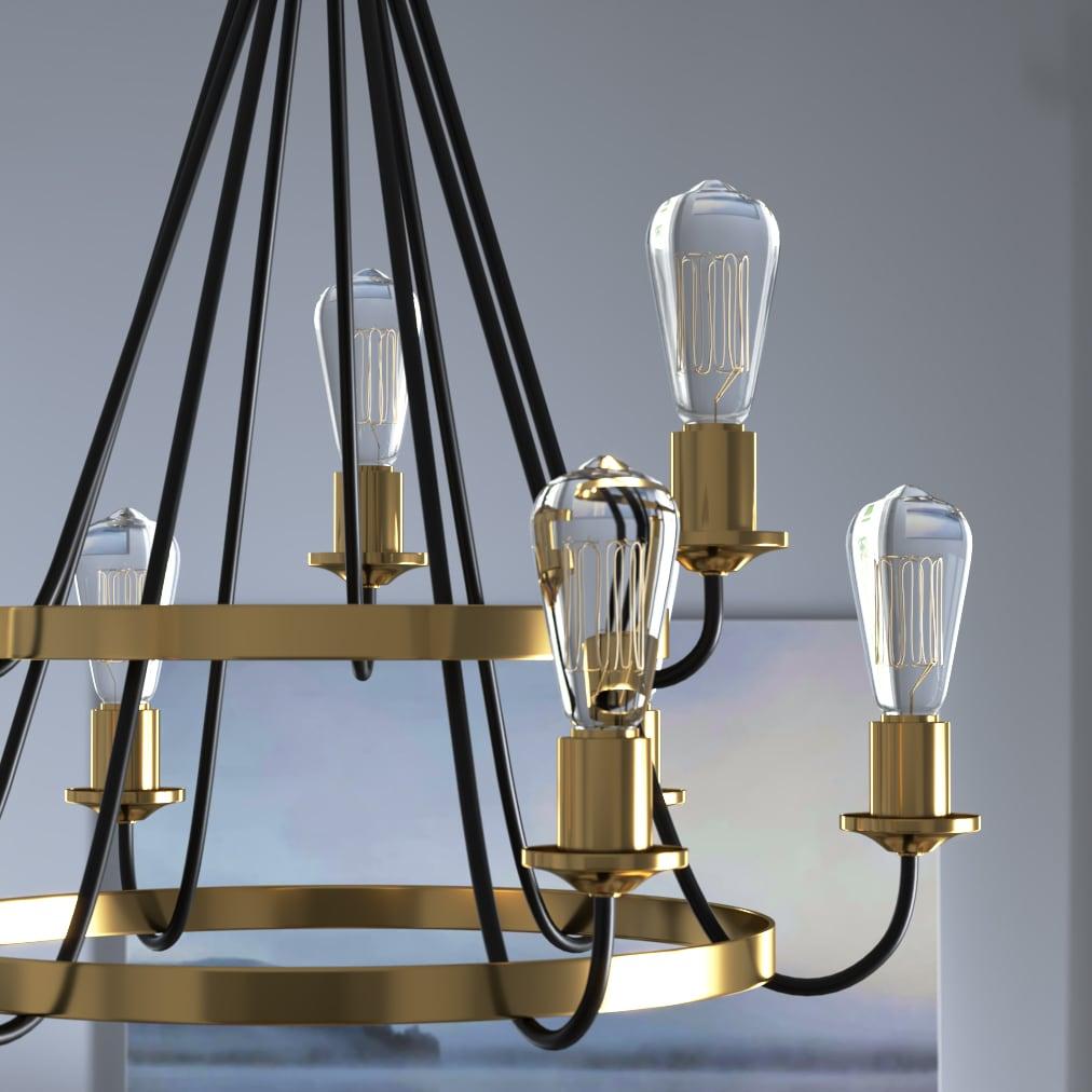 50329-FBSB-Craftmade Lighting-Randolph - 9 Light Chandelier In Transitional/Modern and Contemporary Style-27 Inches Tall and 26 Inches Wide-Flat