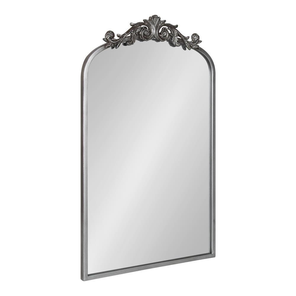 19" x 31" Arendahl Traditional Arch Decorative Wall Mirror Silver - Kate & Laurel: Metal Frame, Baroque Inspired, Easy to Hang