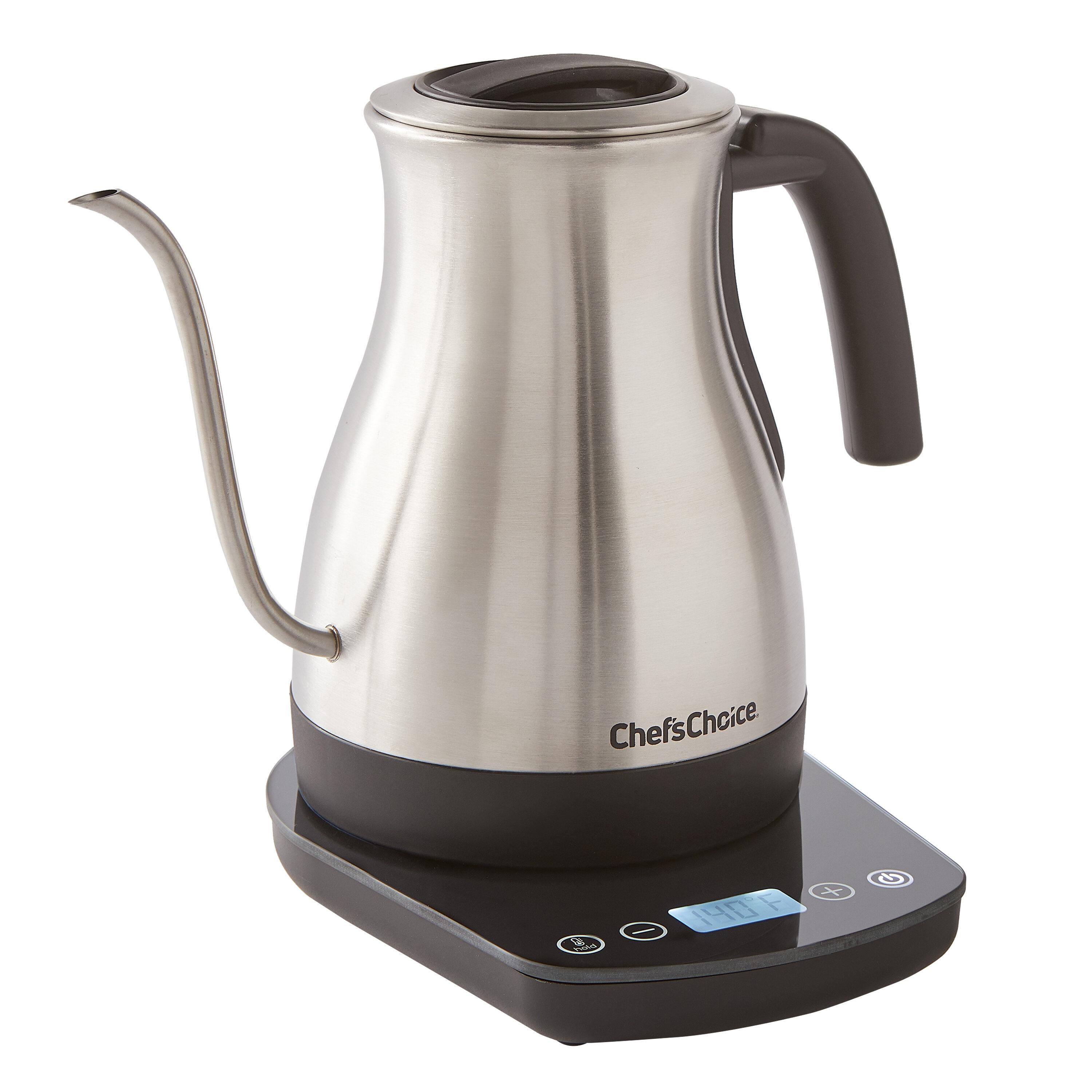 Chef'sChoice 1QT. Digital Electric Gooseneck Kettle Brushed Stainless Steel, 1200W