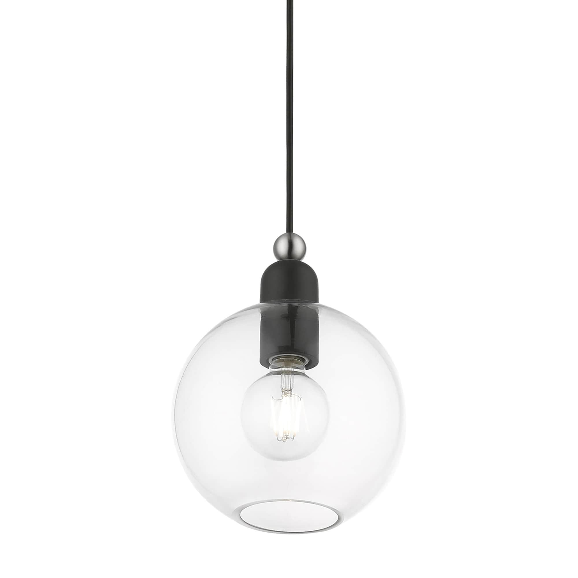 Livex Lighting Downtown 1 - Light Pendant in  Black/Brushed Nickel