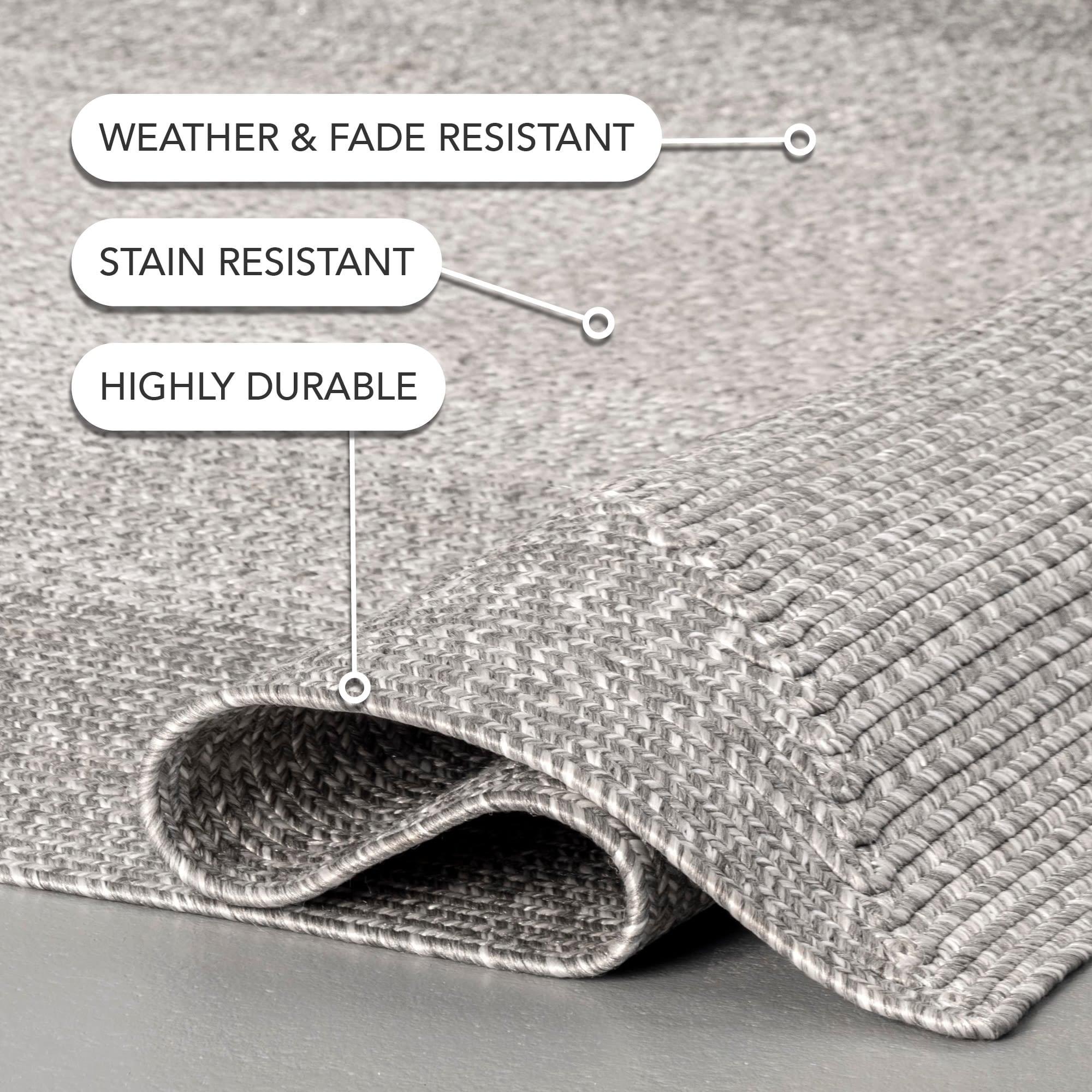 Nuloom Jayda Braided Gradience Indoor/Outdoor Outdoor - Light Gray 4' x 6'