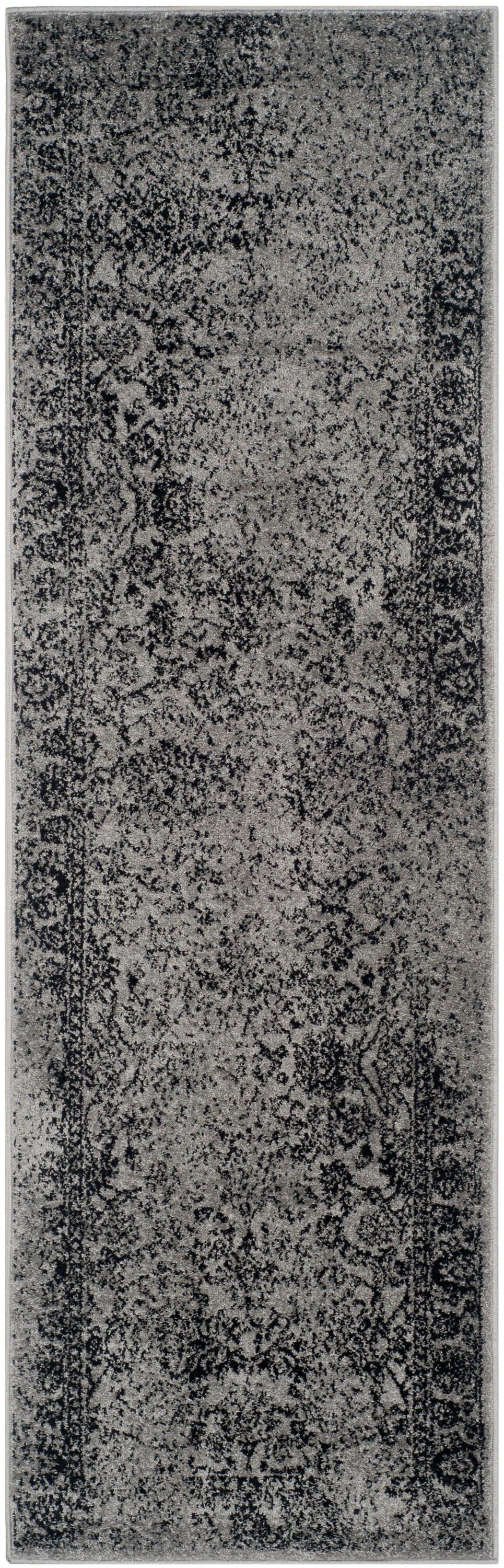 Adirondack ADR109 Machine Made Indoor Runner - Grey/Black - 2'-6"x14' - Safavieh
