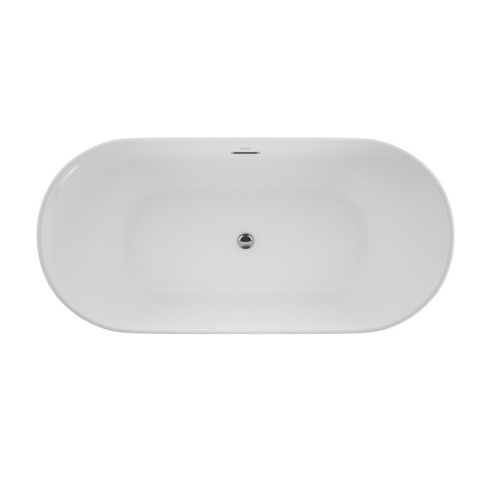Lyndsay 67" x 32" Freestanding Soaking Acrylic Bathtub with Faucet