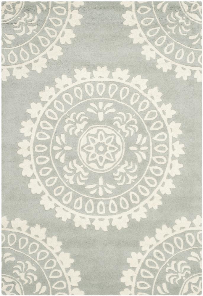Bella BEL122 Hand Tufted Area Rug - Grey/Ivory - 4'x6' - Safavieh.