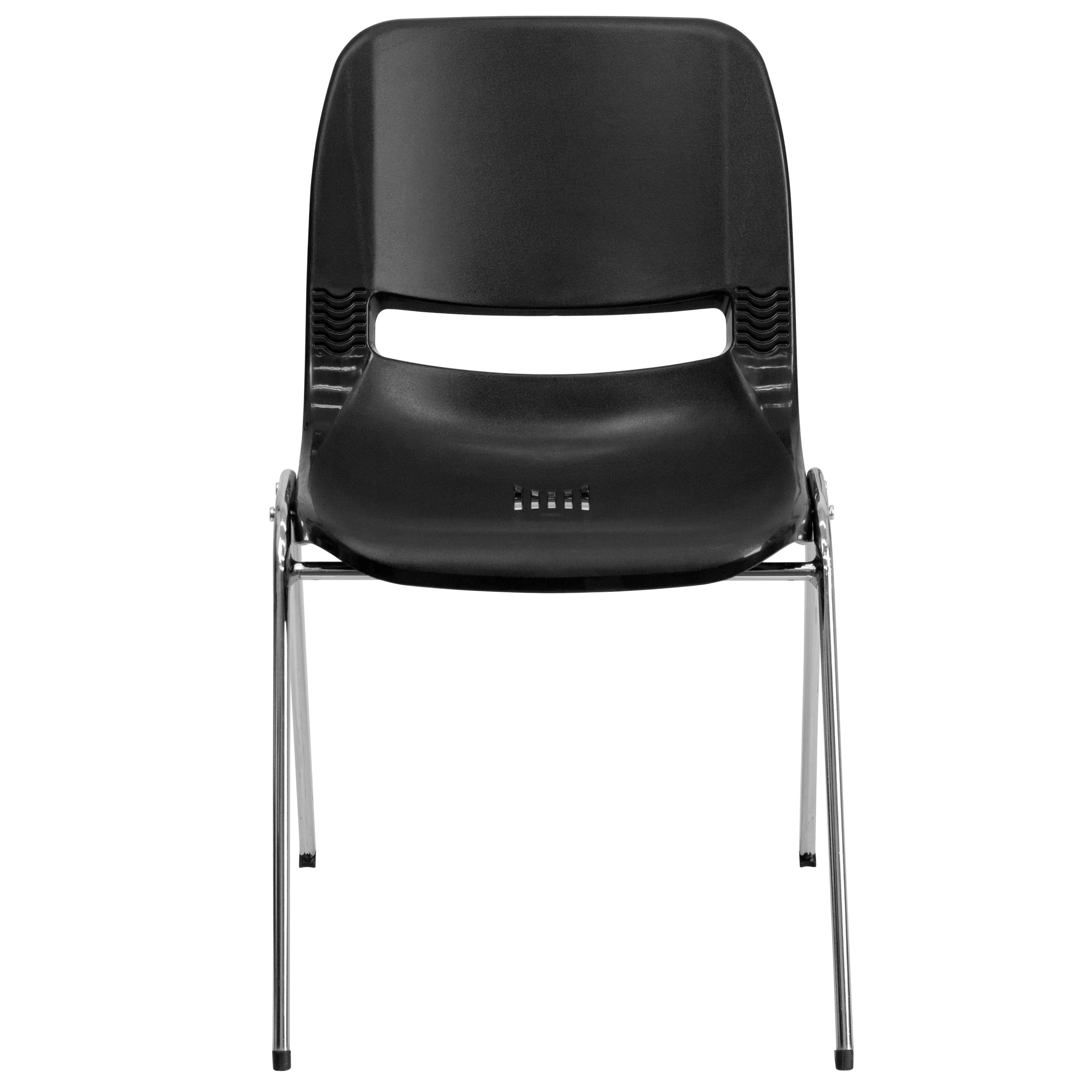 Kaia 880 lb. Capacity Ergonomic Shell Stack Chair with Chrome Frame