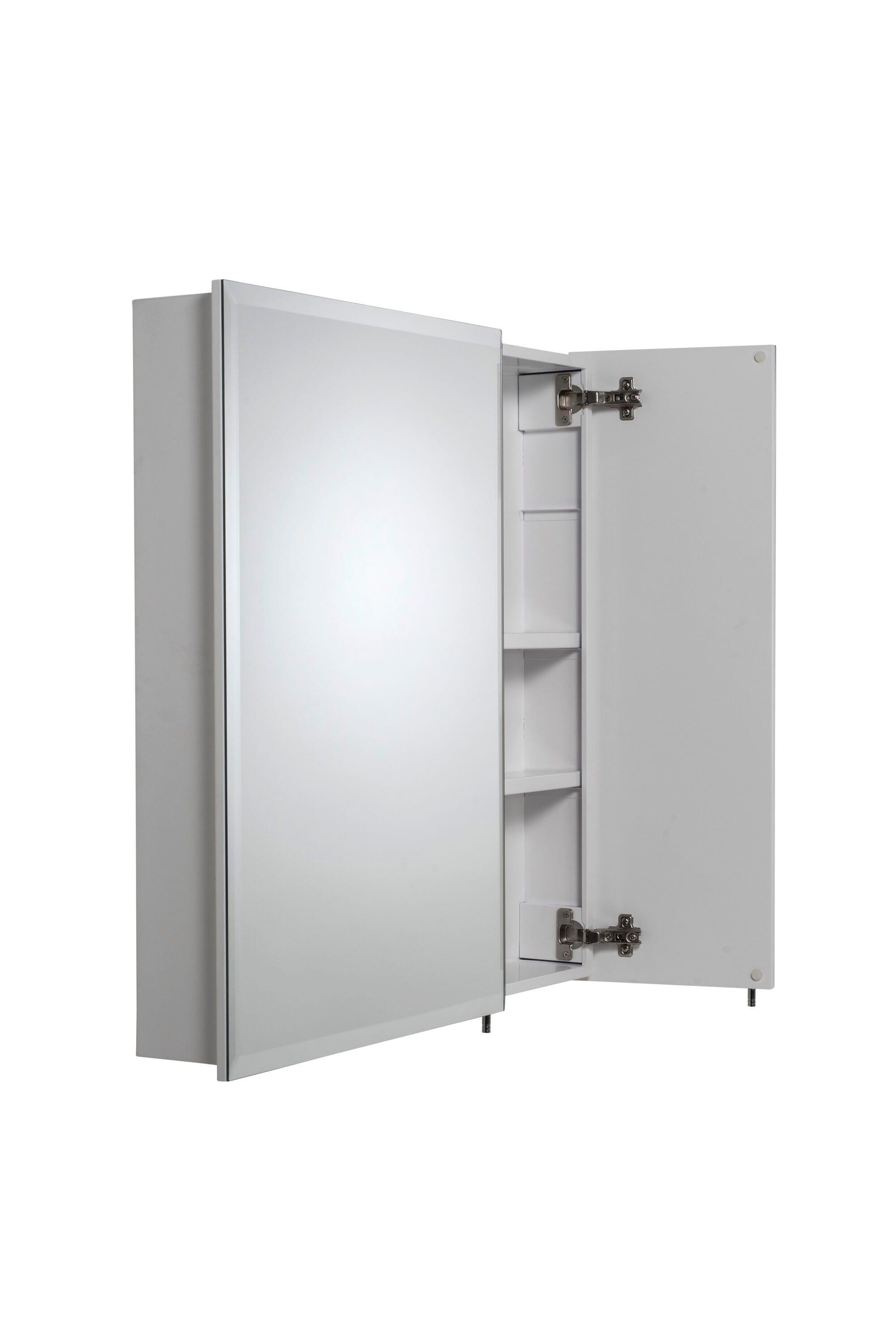Croydex 30-in x 30-in Surface Mount White Steel Mirrored Square Medicine Cabinet