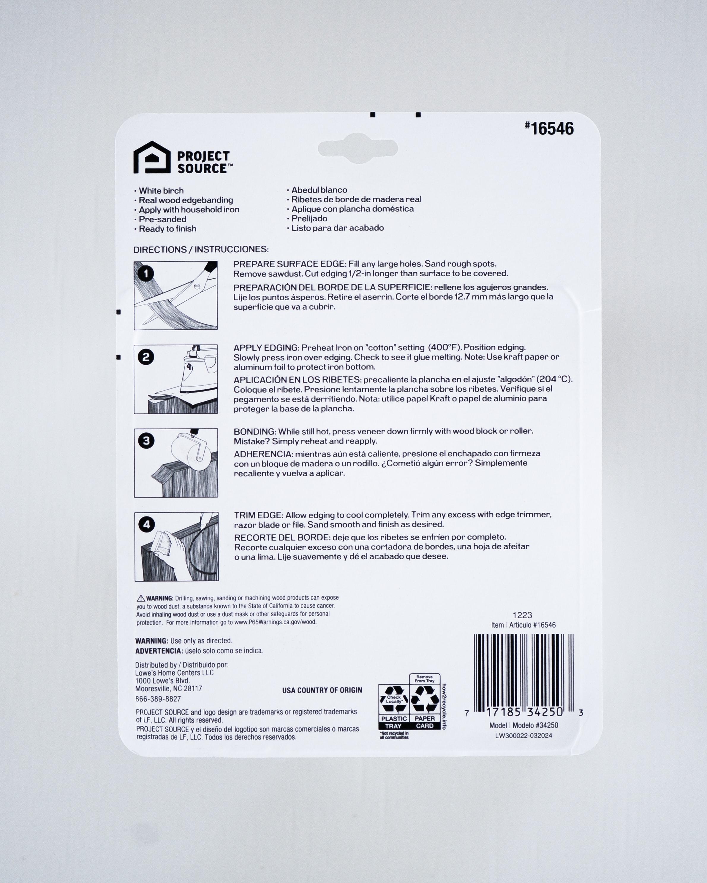 Band-It 34250 0.75 in. x 25 ft. White Birch Wood Veneer Edge Banding