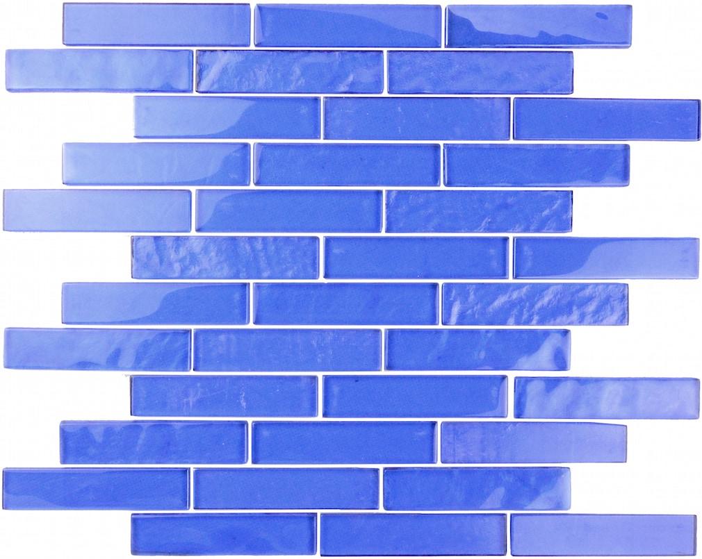 Landscape 1 in. x 4 in. Translucent Glass Plastic Face Mounted Brick Mosaic Designer Pool Tile