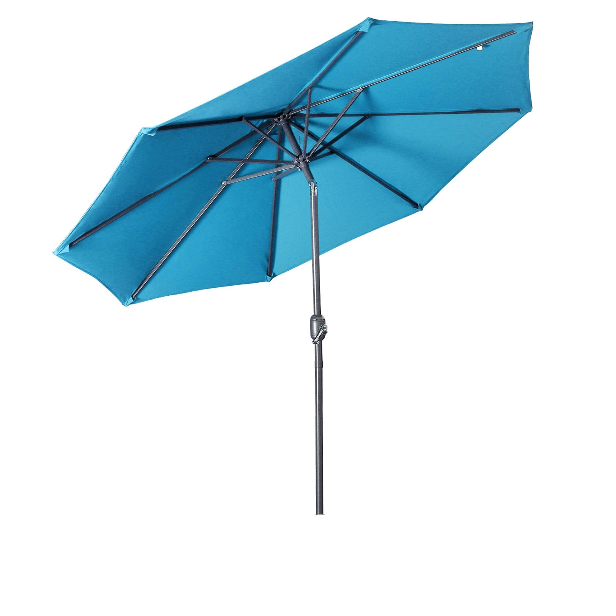 Pure Garden 9FT Outdoor Vented Patio Umbrella with Easy Crank (Blue)