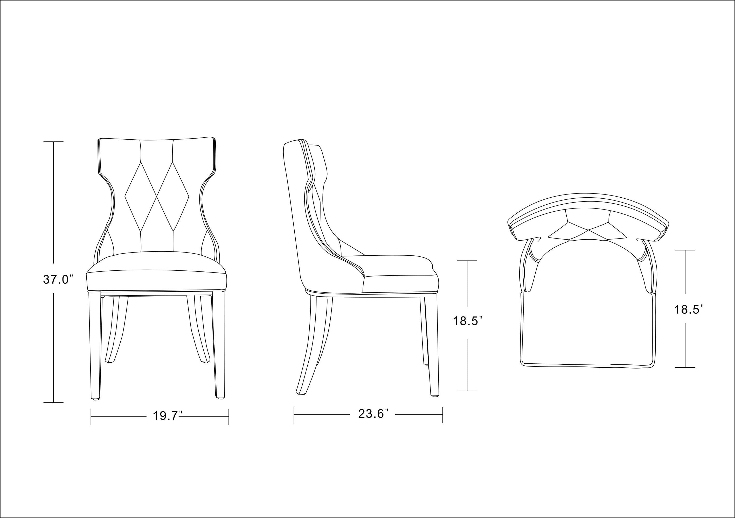 Set of 2 Reine Velvet Dining Chairs - Manhattan Comfort
