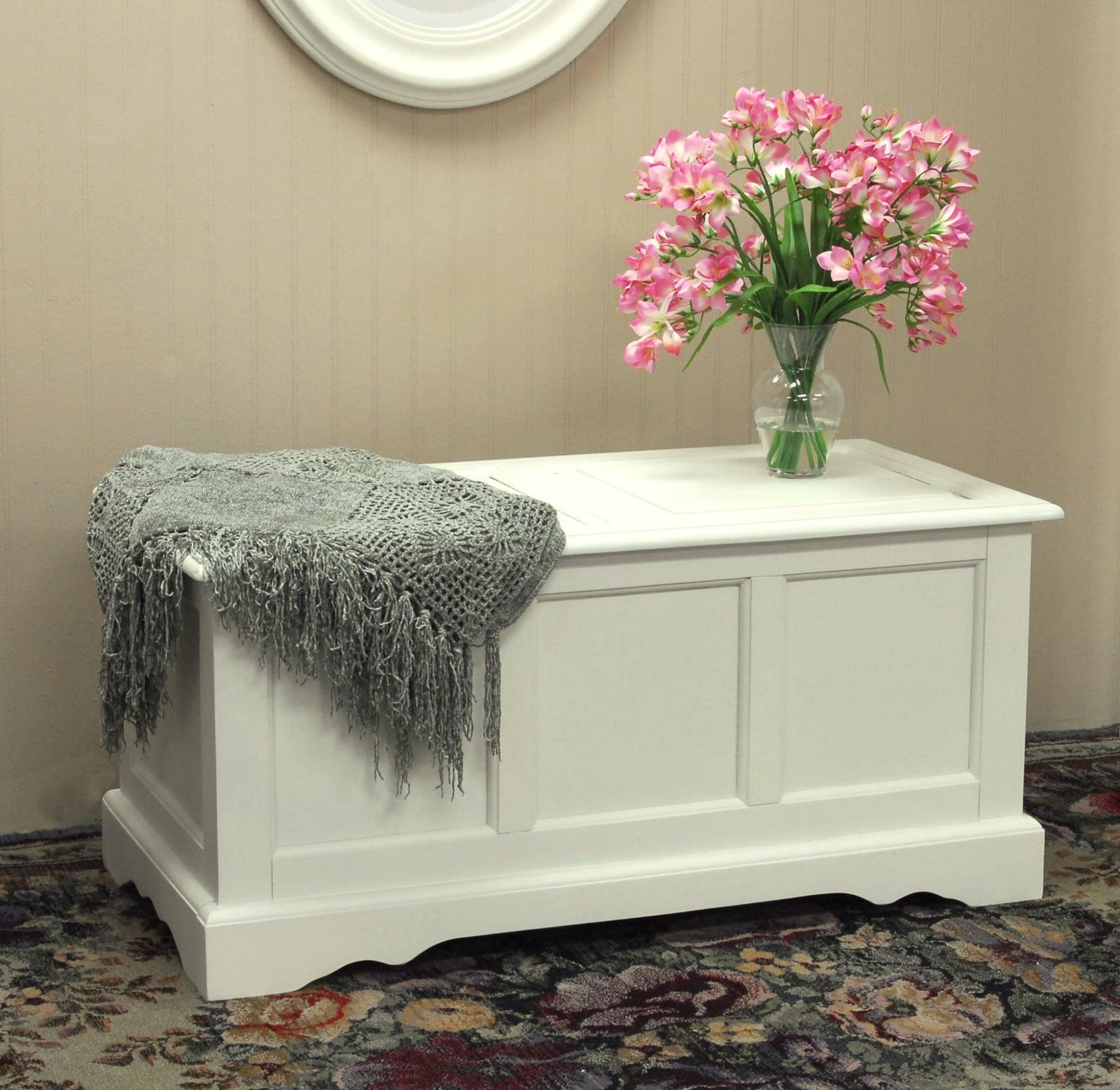 Carolina Living Hayden Blanket Chest Antique Ivory: Adult Assembly, Wood Frame, 100 lb Capacity