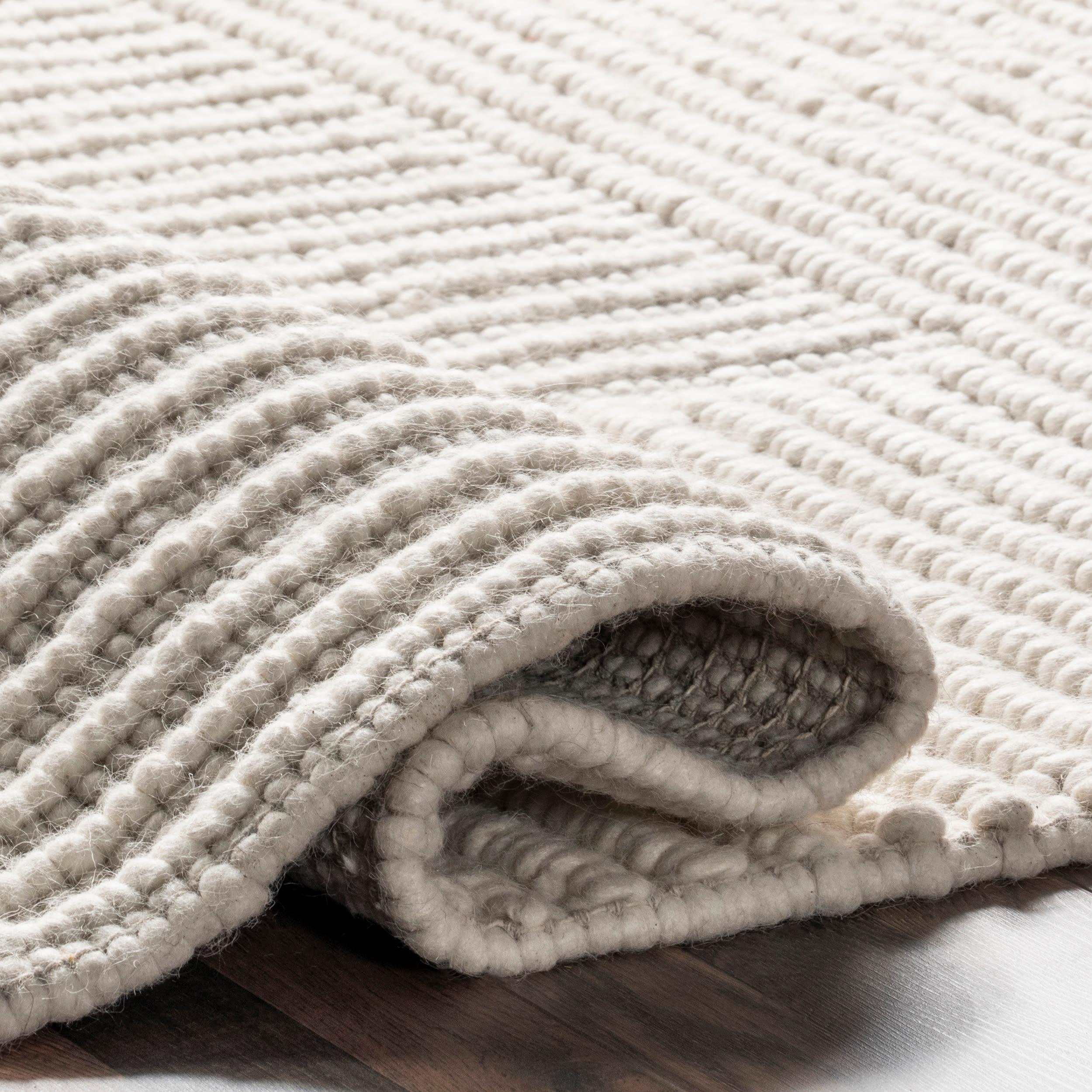 Nuloom Dorene Abstract 2x8 Wool Runner Indoor Area Rug for Living Room Bedroom Dining Room Entryway Hallway Kitchen, Ivory