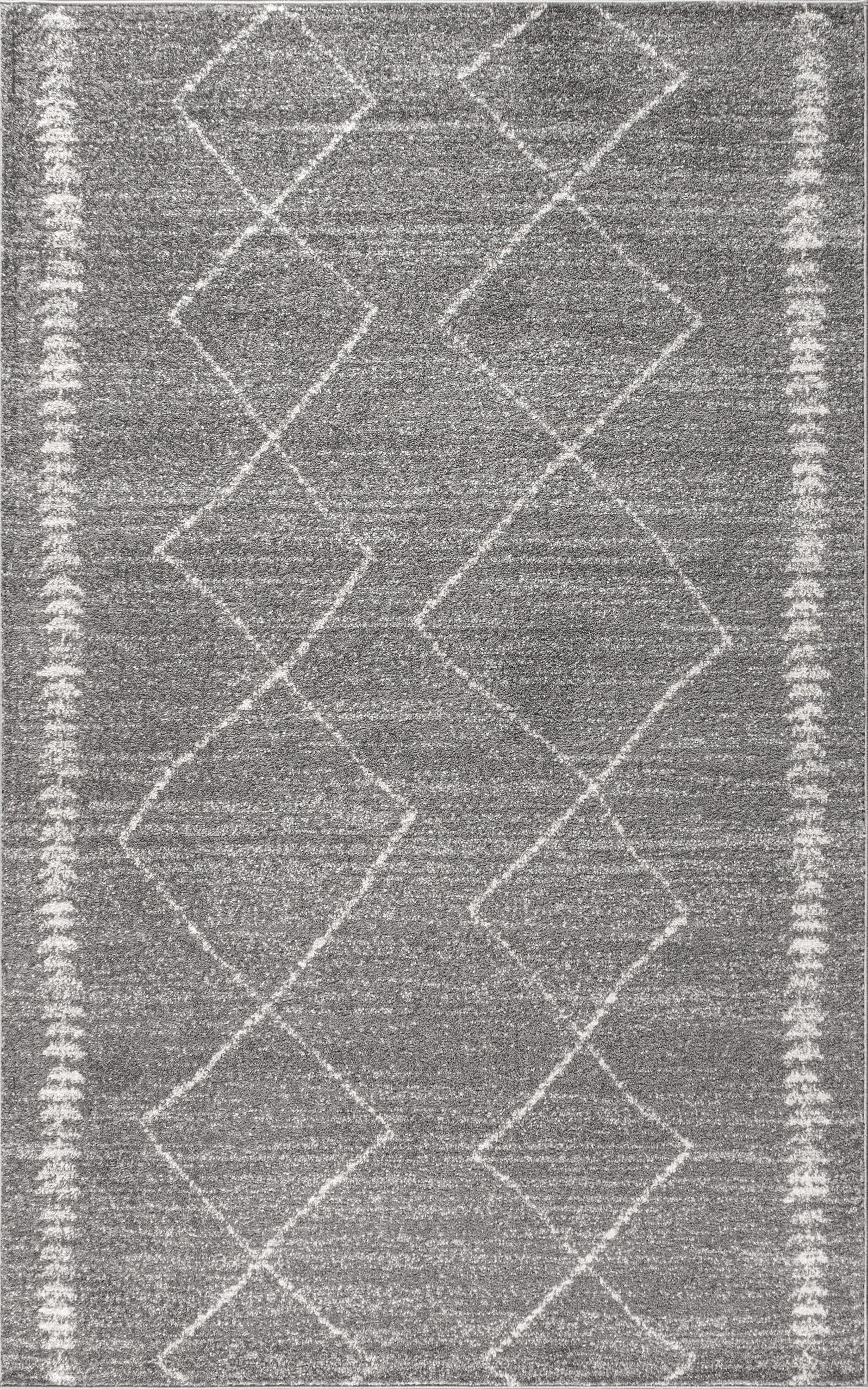 3'x5' Zaina Moroccan Beni Souk Area Rug, Gray/Cream - JONATHAN Y