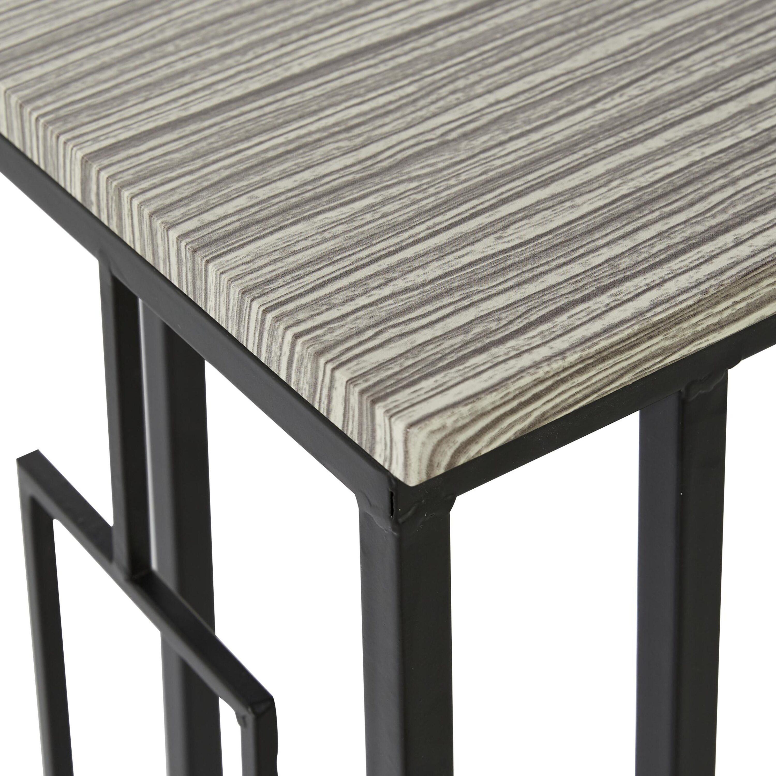 Contemporary Metal and Wood Accent Table Gray - Olivia & May