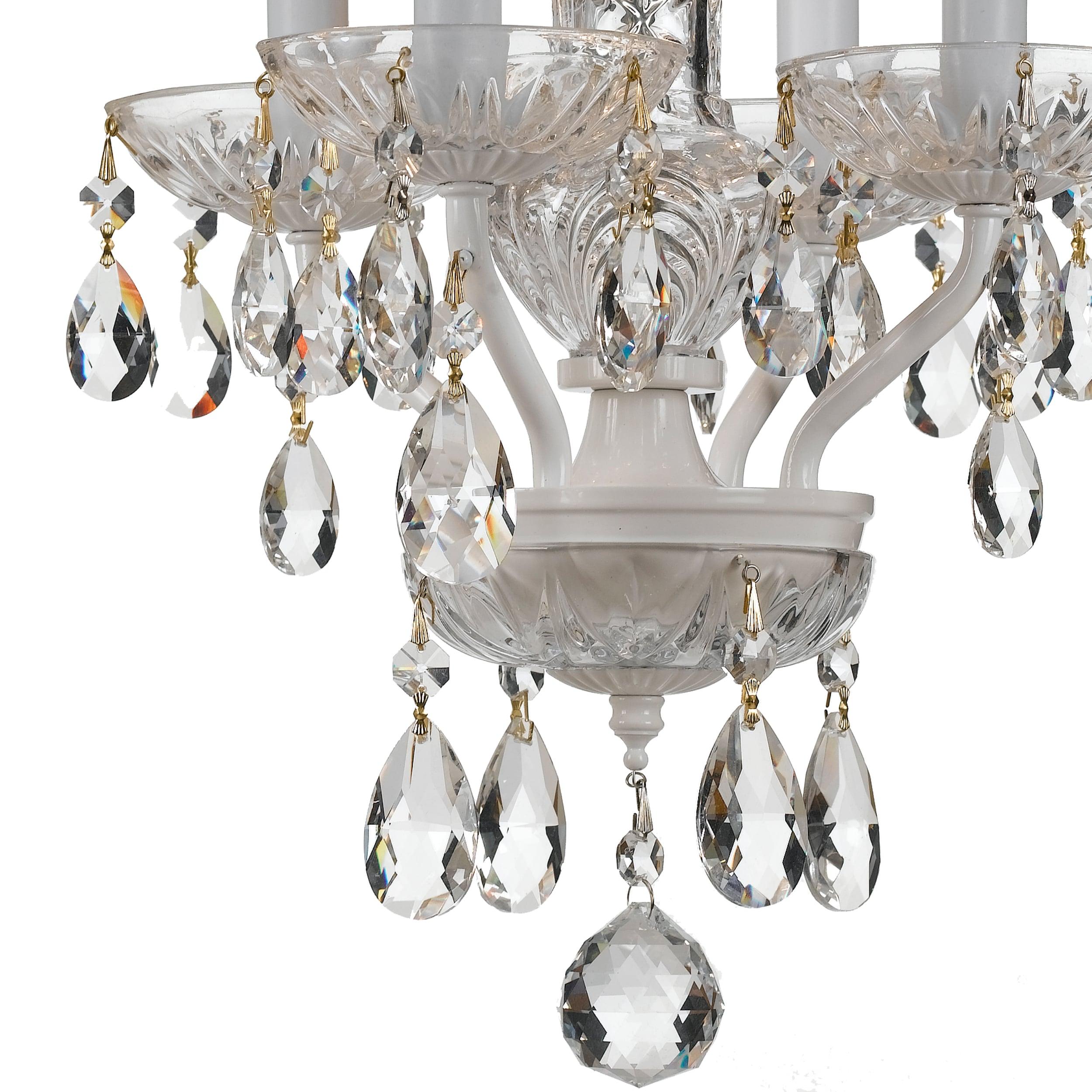 5534-WW-CL-S-Crystorama Lighting-Traditional Crystal - 15 Inch 4 Light Chandelier-Swarovski Strass Crystal Type-Wet White Finish   -Traditional