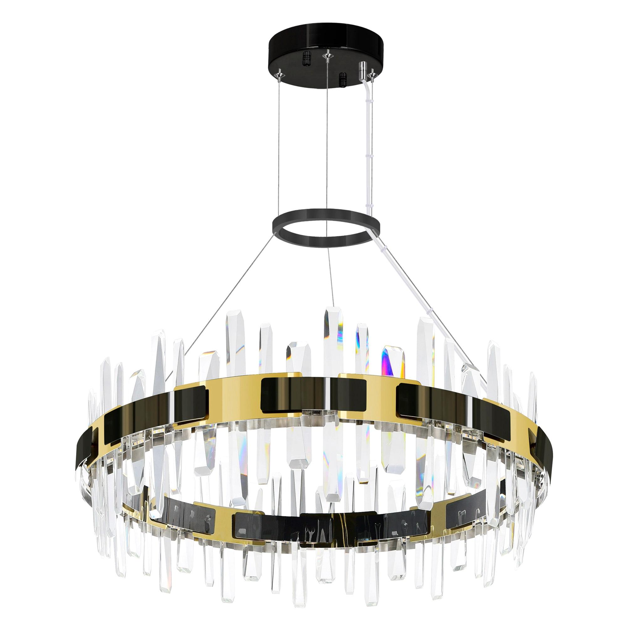 CWI Lighting Aya LED Integrated Pearl Black Metal Chandelier