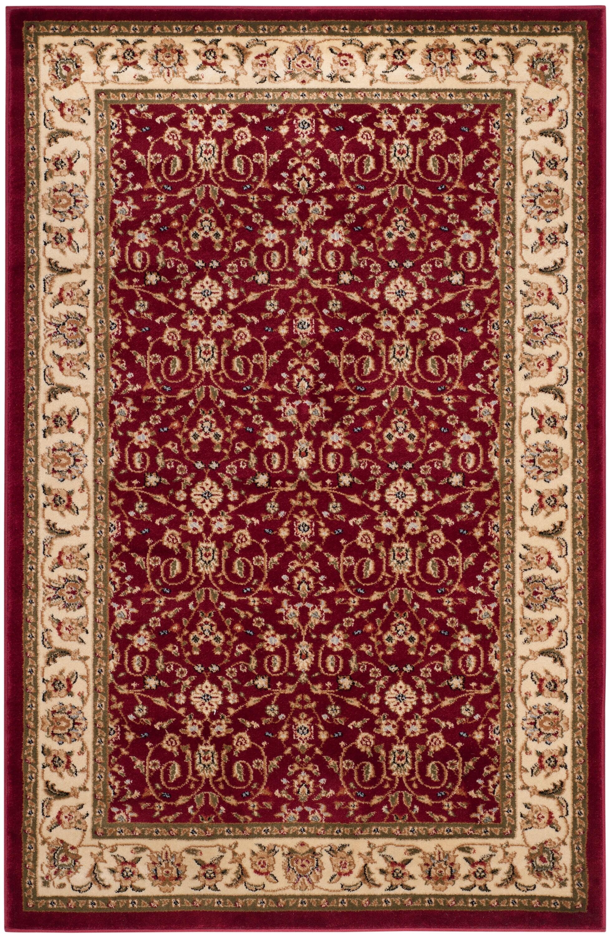 Lyndhurst LNH312 Power Loomed Area Rug - Red/Ivory - 4'x6' - Safavieh.