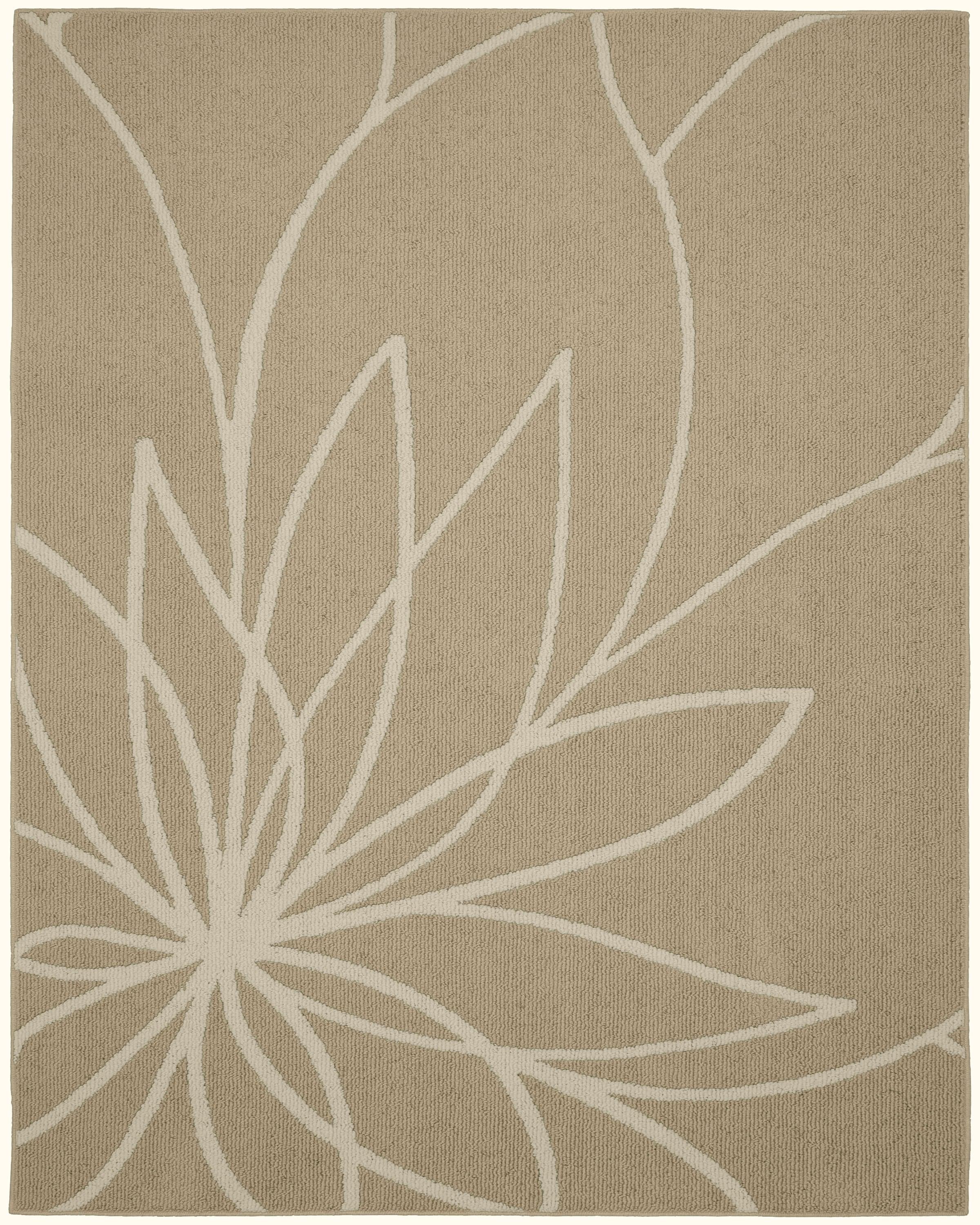 Garland Rug Grand Floral Polypropylene Tan/Ivory Indoor Area Rug, 8' x 10'