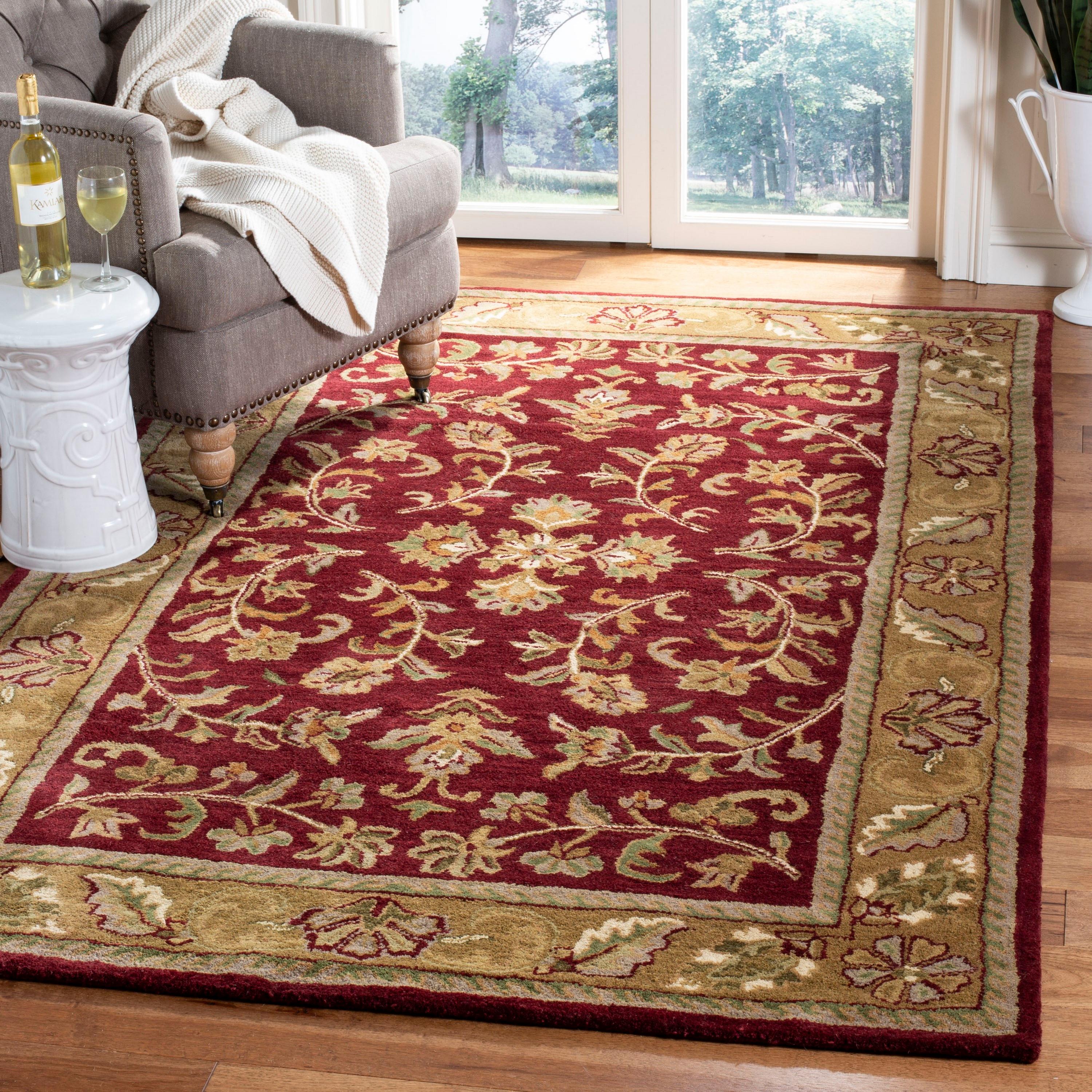 SAFAVIEH Heritage Ainsley Traditional Wool Area Rug, Red/Gold, 3' x 5'
