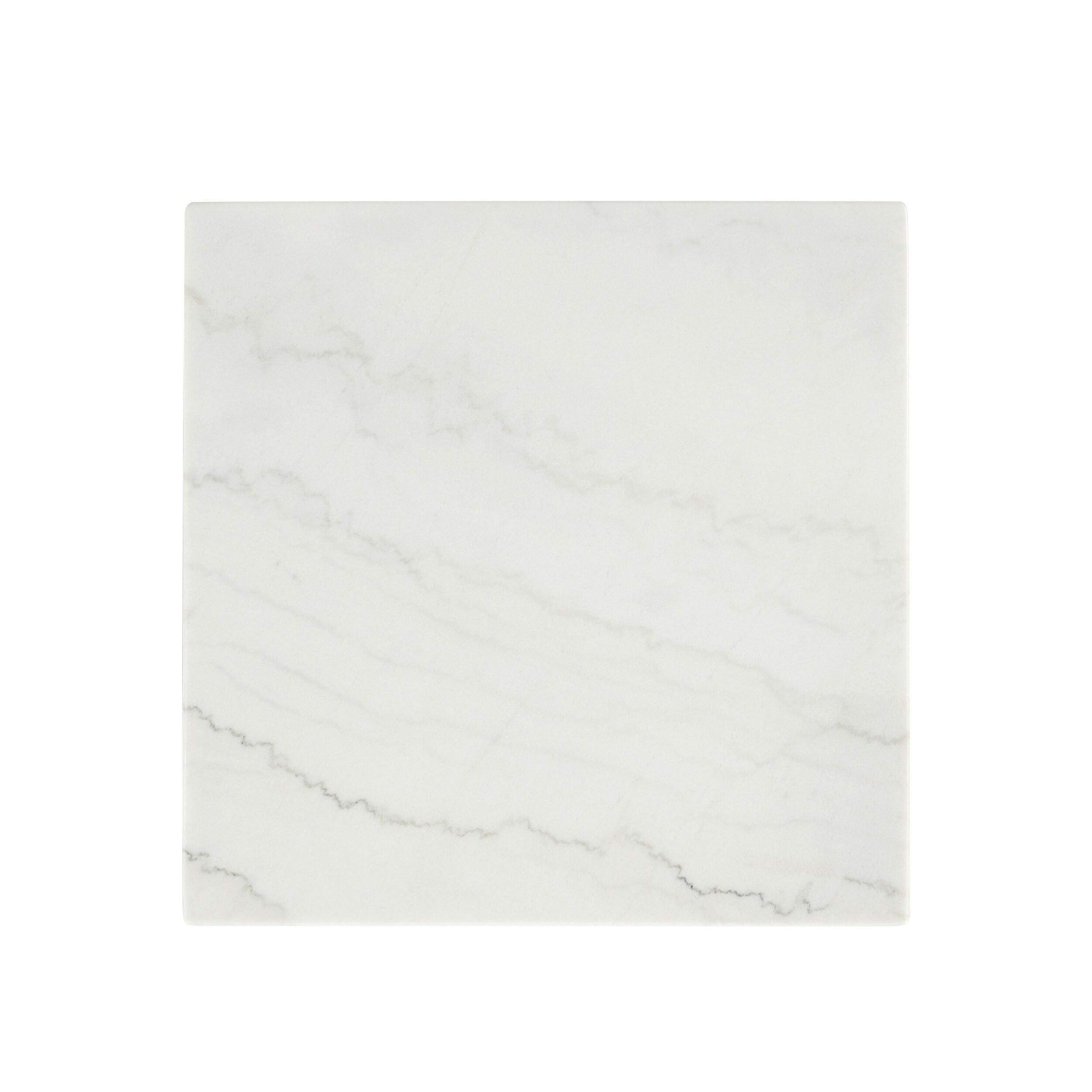 Furniture of America Dorth Marble Top Square Coffee Table, White and Black