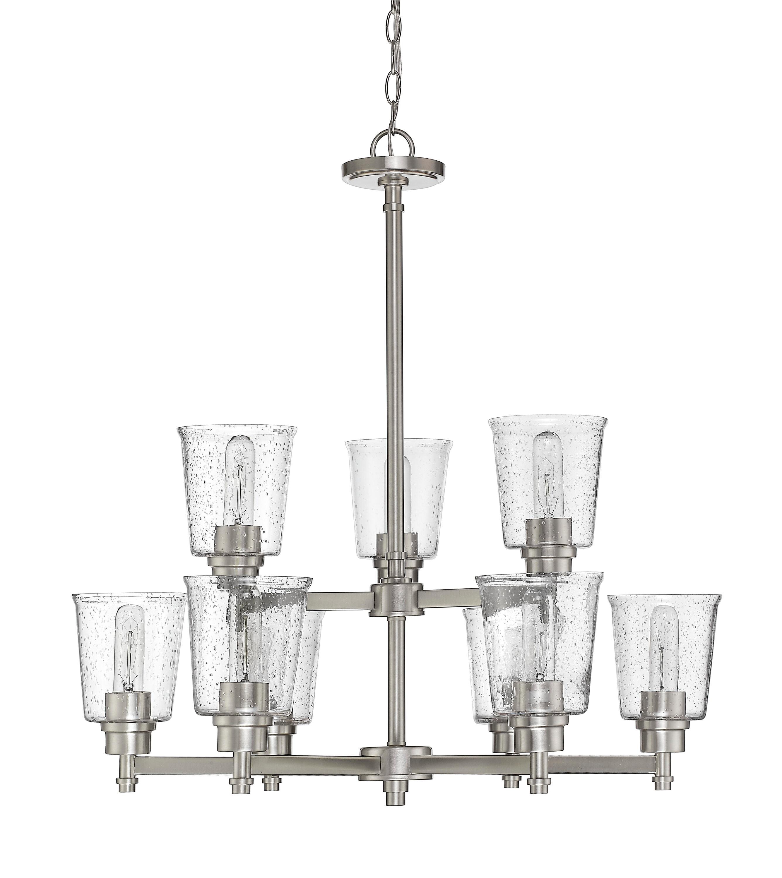 Z-Lite 464-9 Bohin 9 Light 28" Wide Chandelier - Nickel