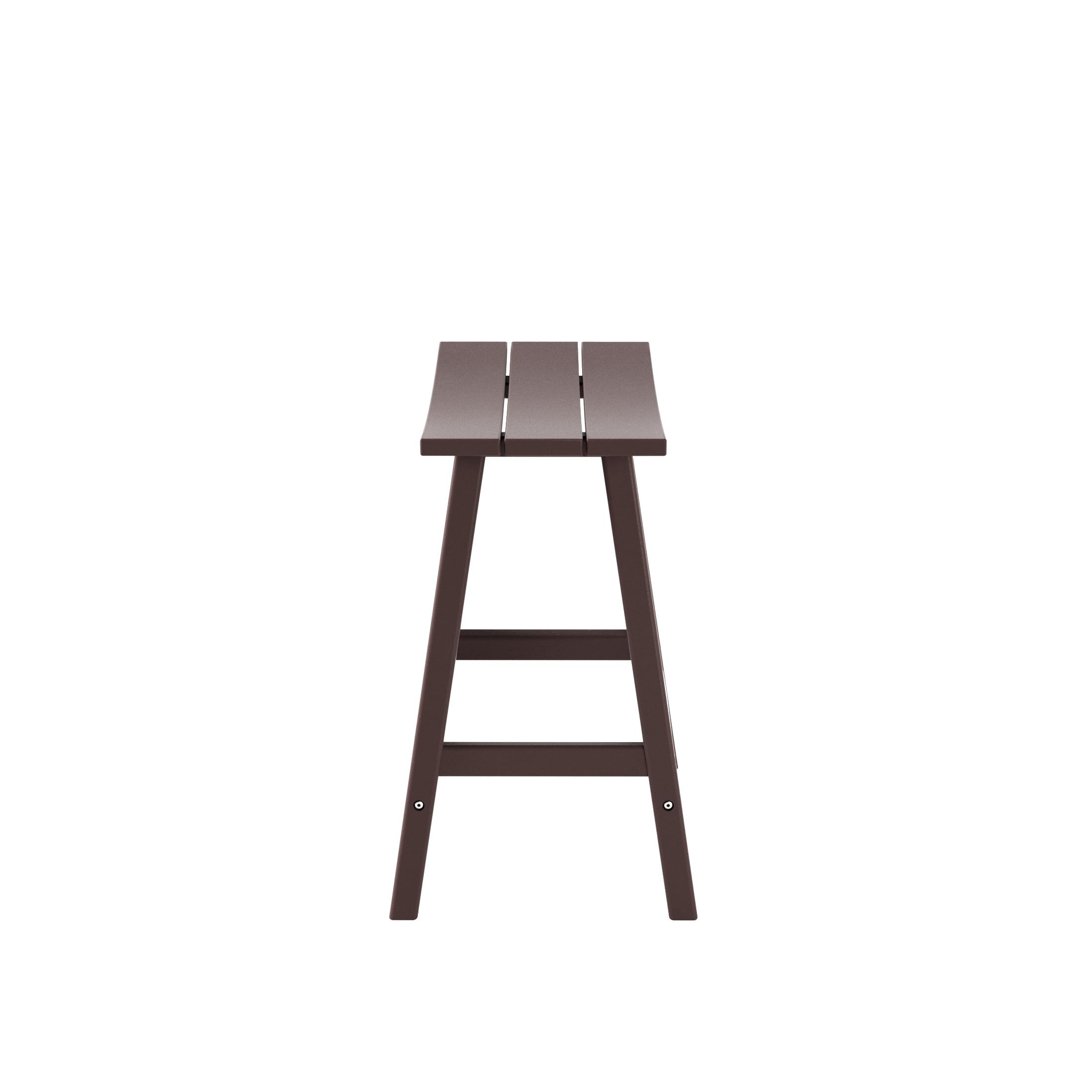 Polytrends Laguna 24" All-Weather Resistant Outdoor Patio Bar Stool (Set of 2) Dark Brown 24-inches