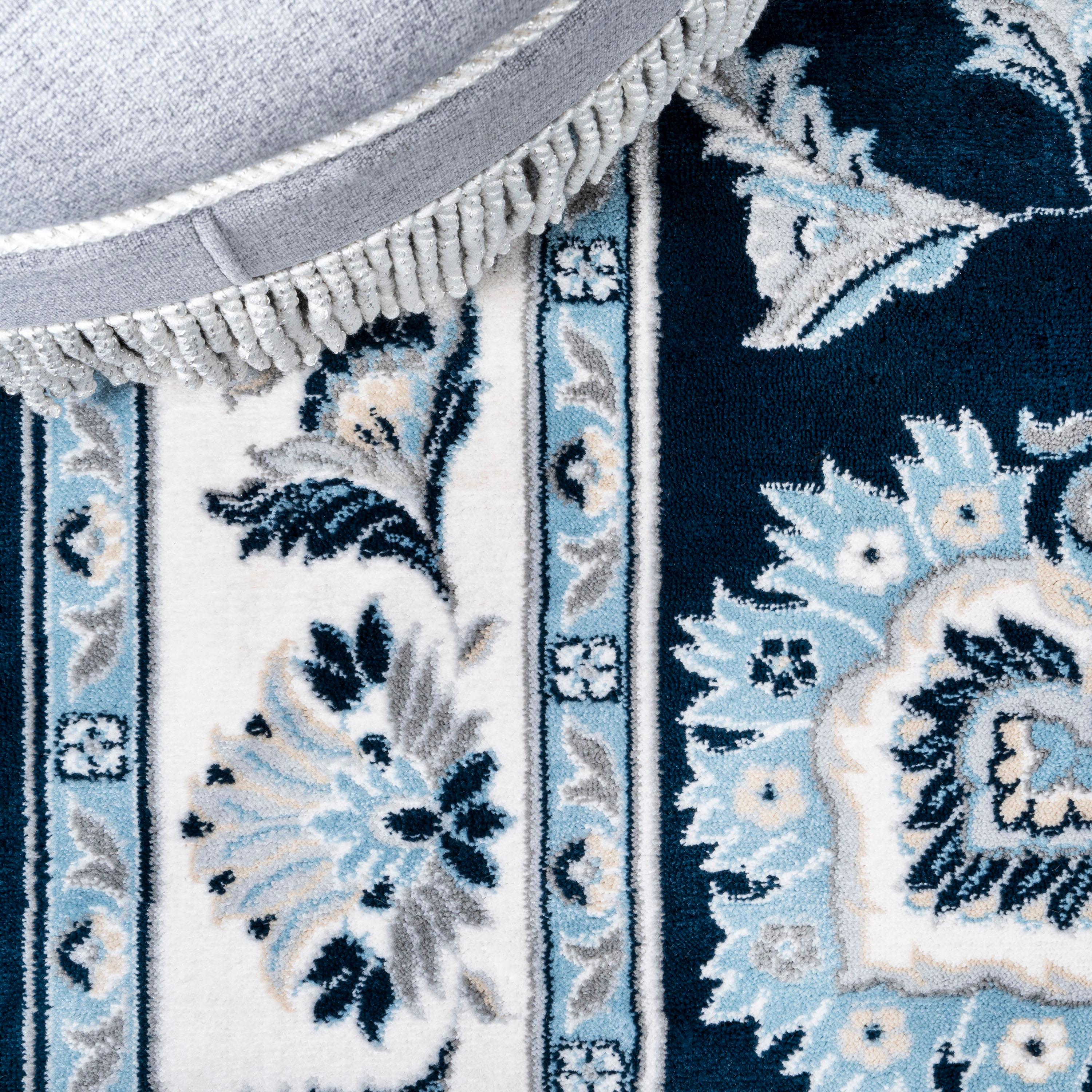 8'x10' Cherie French Cottage Area Rug, Navy/Ivory - JONATHAN Y