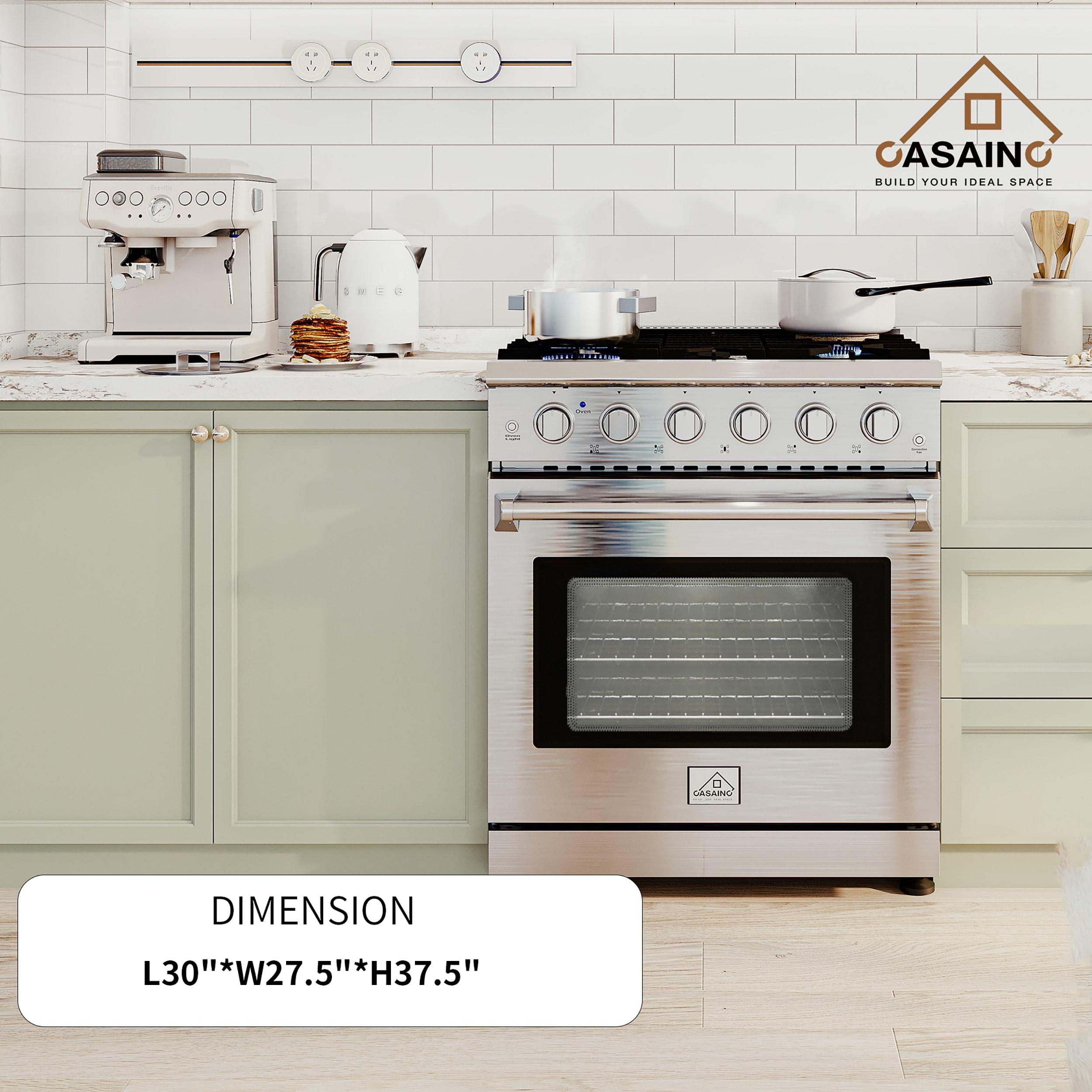 CASAINC CASAINC 30" 4.55 Cubic Feet Smart Natural Gas Freestanding Convection Range CA-HXJ300R