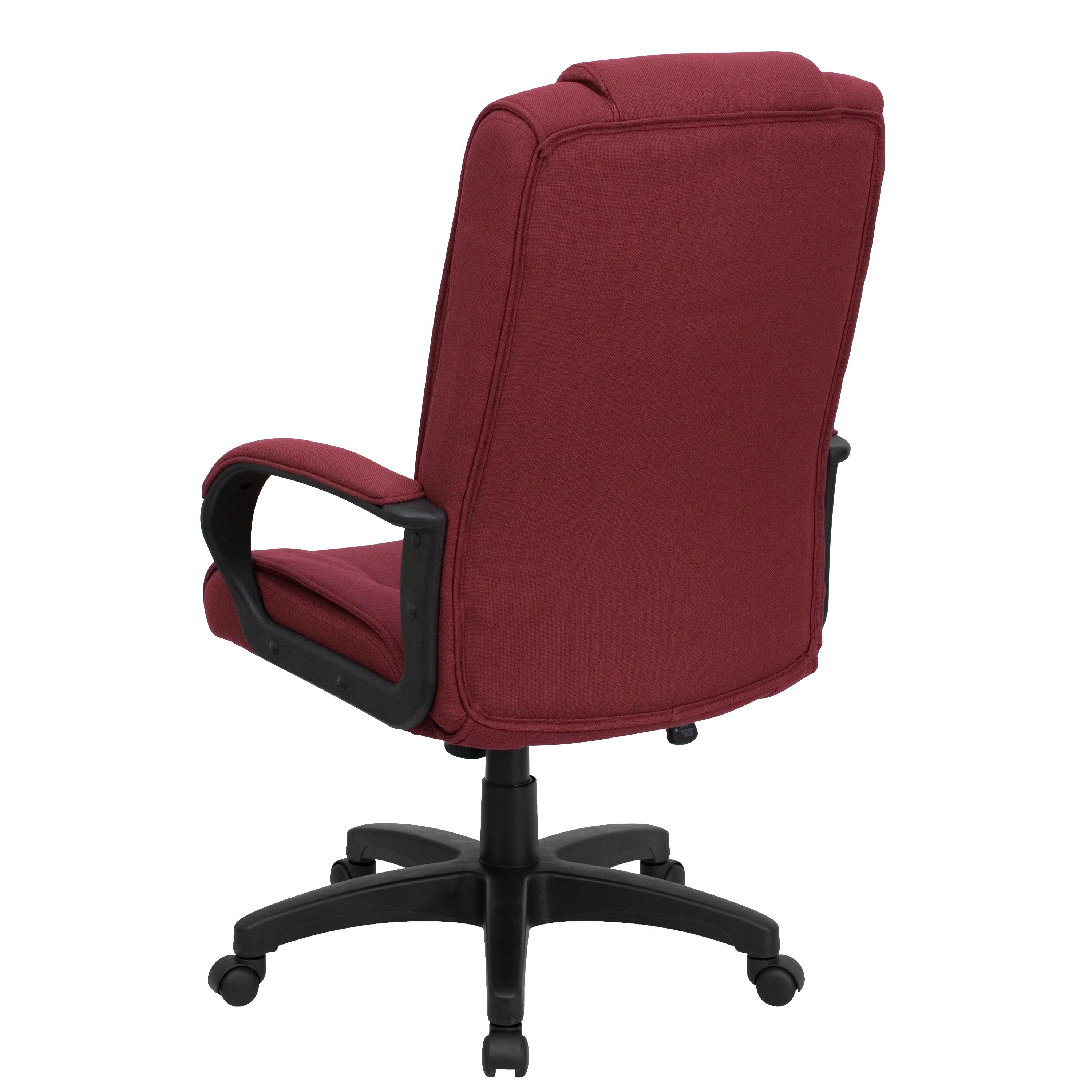 Flash Furniture Jessica High Back Burgundy Fabric Executive Swivel Office Chair with Arms