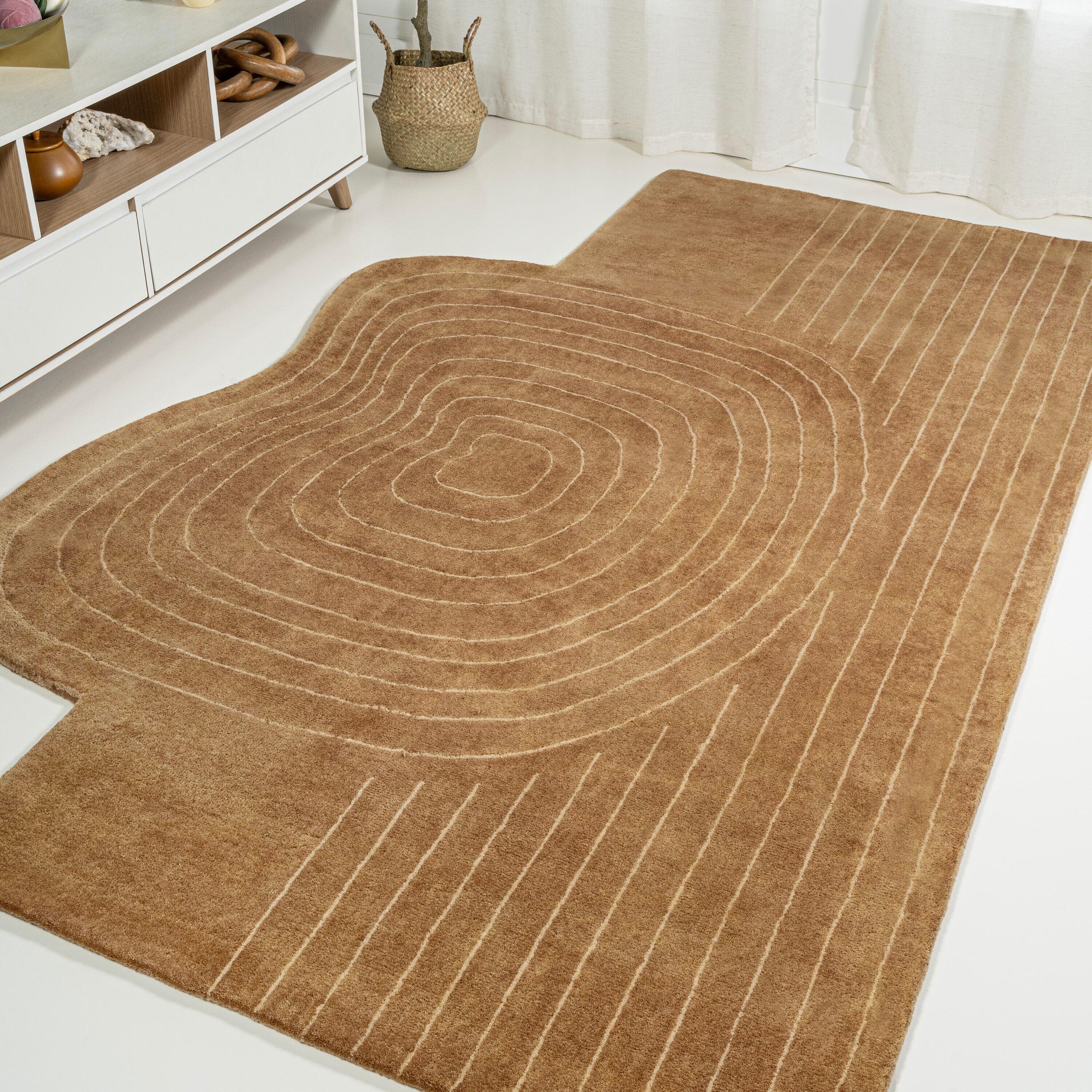 JONATHAN Y Retro Bohemian Abstract Striped Handwoven Wool Indoor Area Rug