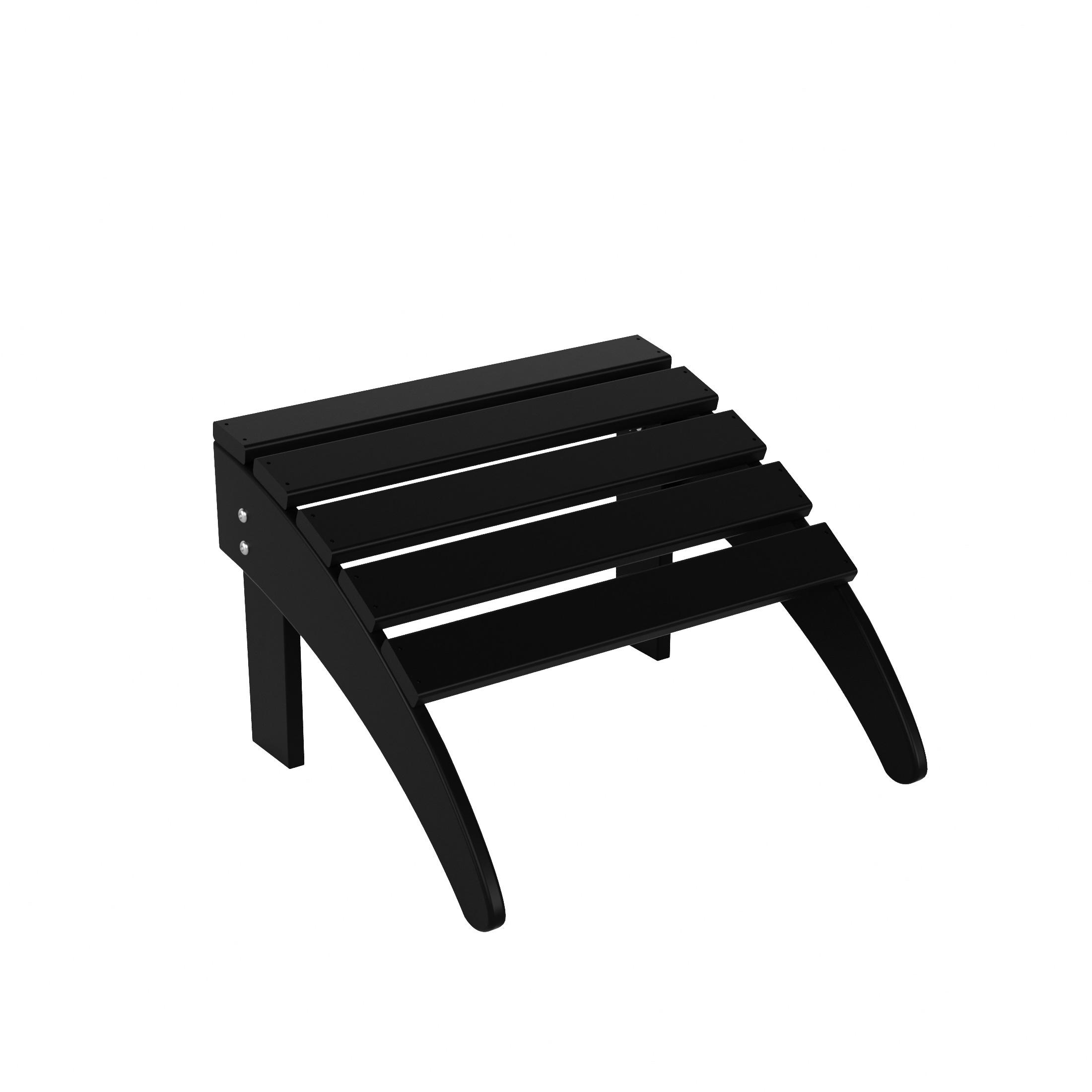 Polytrends  Laguna Hdpe All Weather Outdoor Patio Foldable Ottoman Black