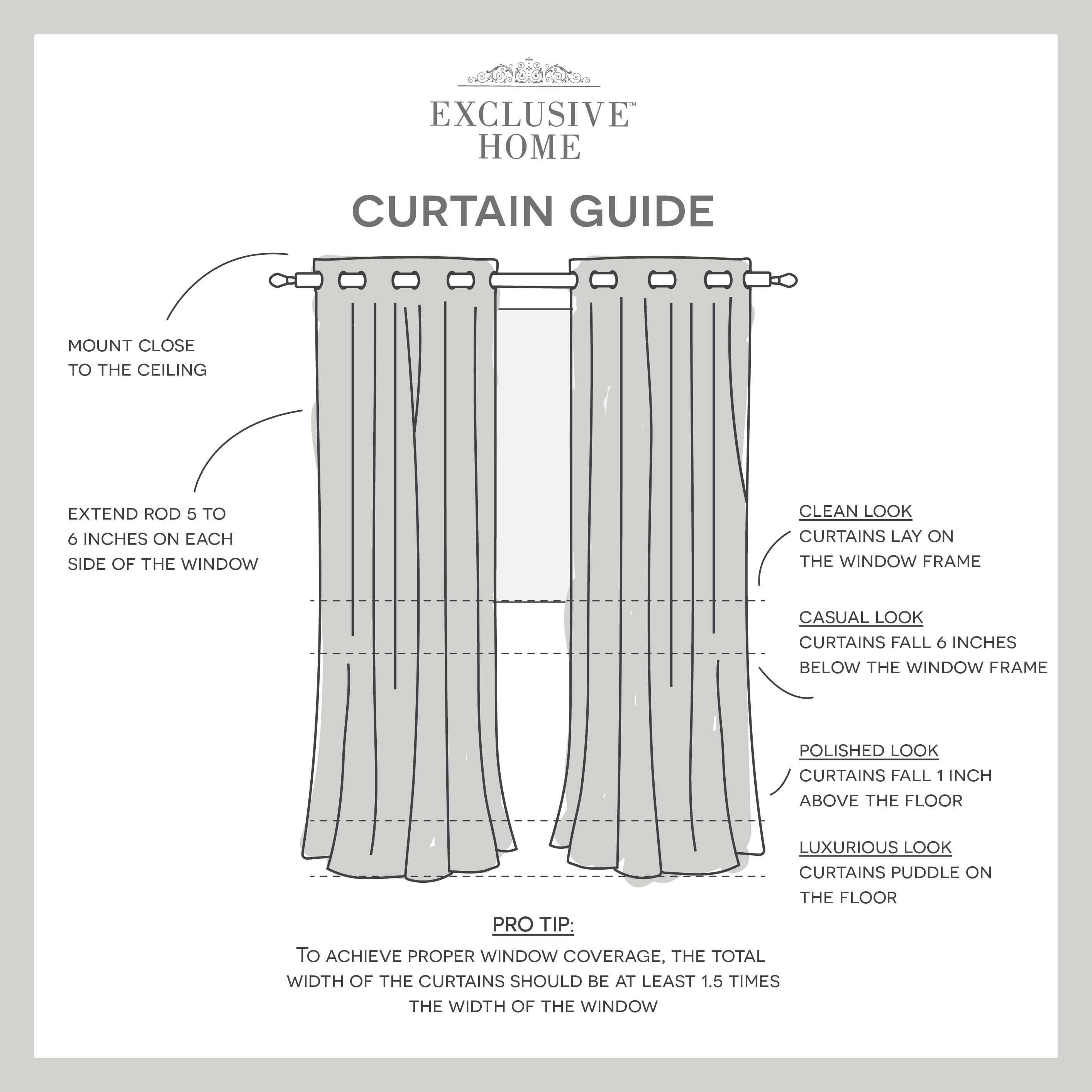 Loha GT Aaliyah Solid Color Semi-Sheer Grommet Curtain Panels