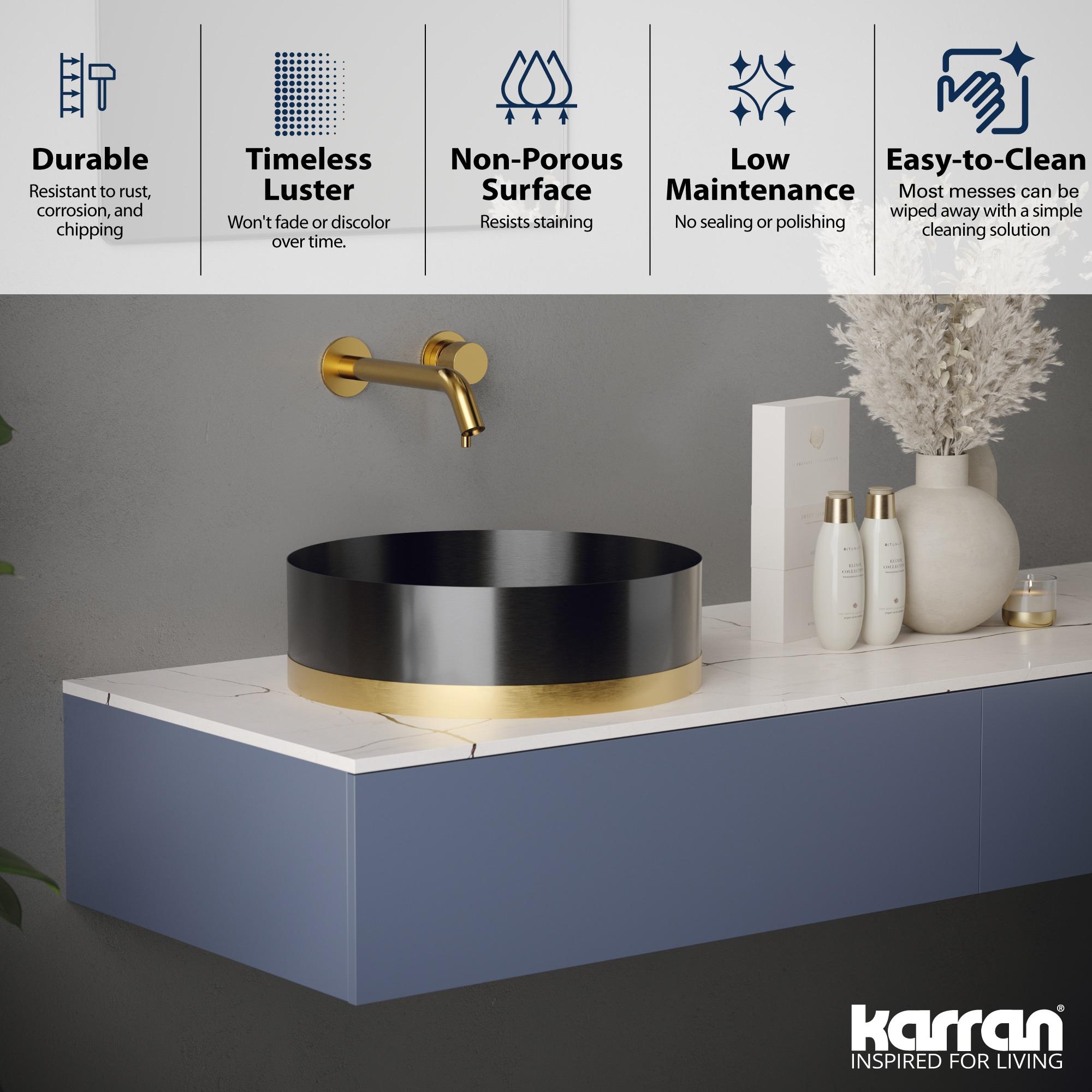 Karran Cinox 15.75'' Stainless Steel Circular Bathroom Sink