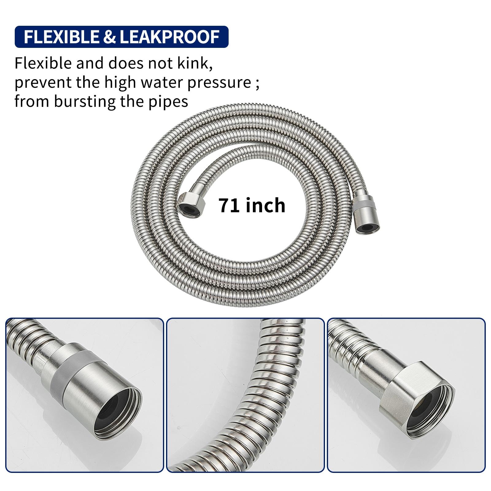 71 in. (5.9 ft.) Stainless Steel Replacement Shower Hose For Hand Held Shower Heads with Brass Insert In Brushed Nickel