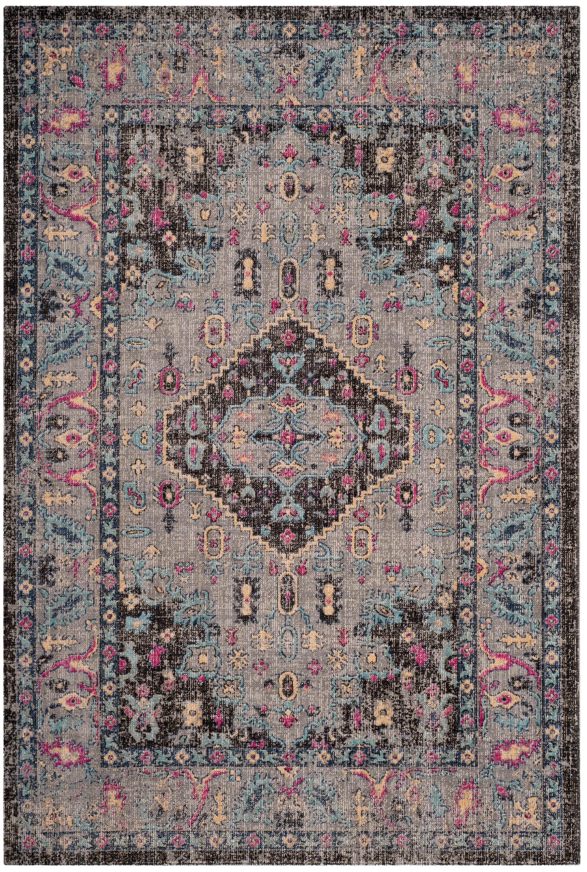 SAFAVIEH Artisan Blaze Oriental Area Rug, Light Grey/Black, 5'1" x 7'6"