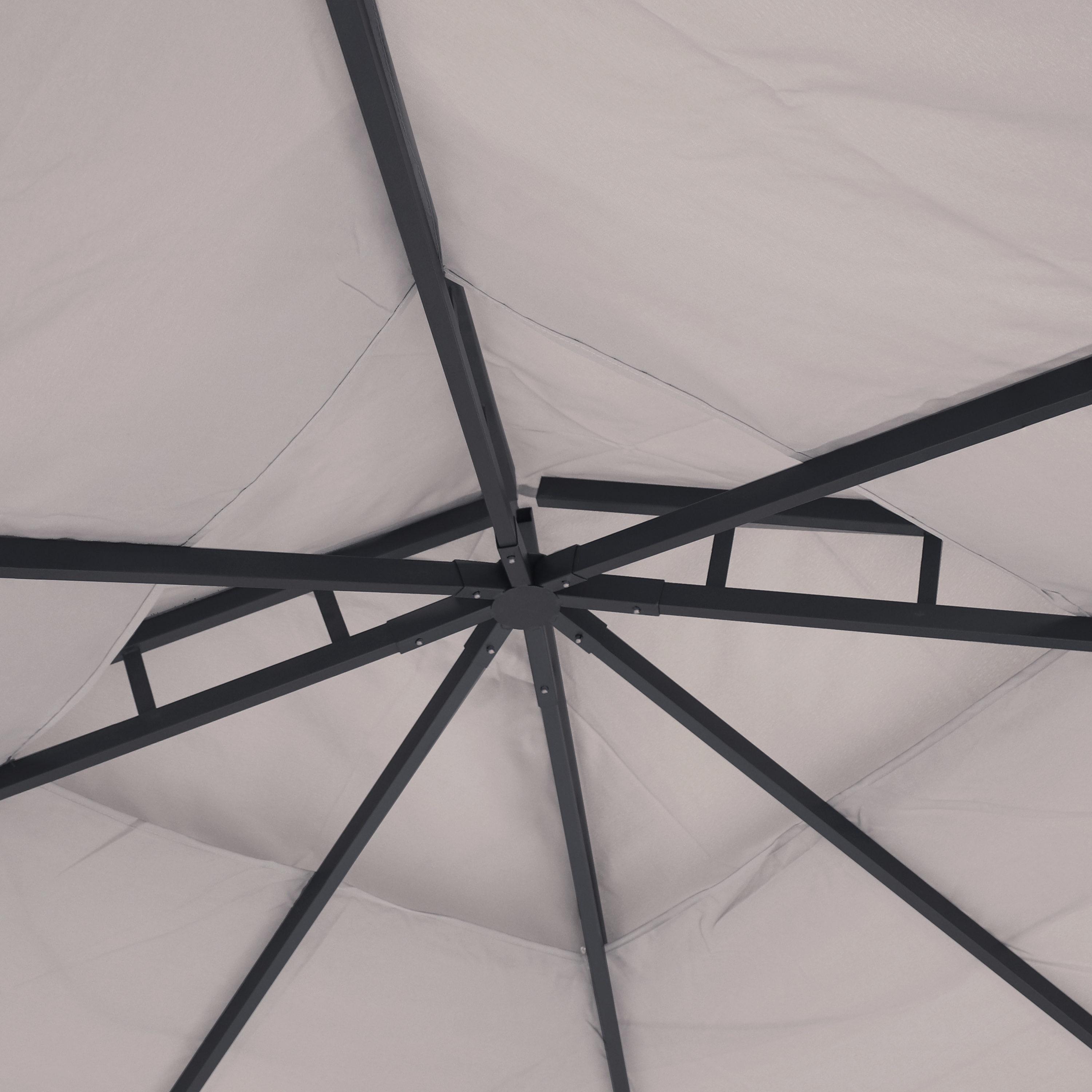 Sunnydaze Soft Top Rectangle Patio Gazebo with Screens and Privacy Walls for Backyard, Garden or Deck - Gray