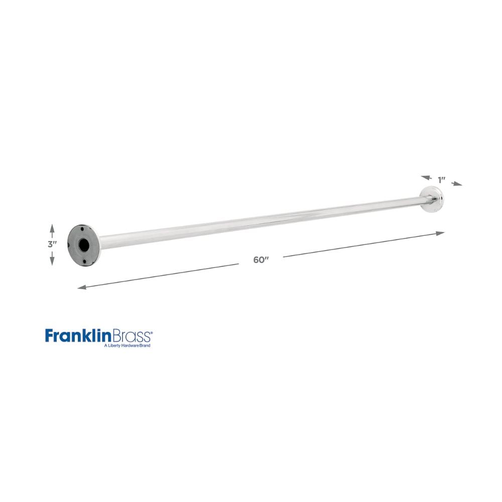 Franklin Brass 1" x 60" Shower Rod with Step Style Flanges, Available in Multiple Colors