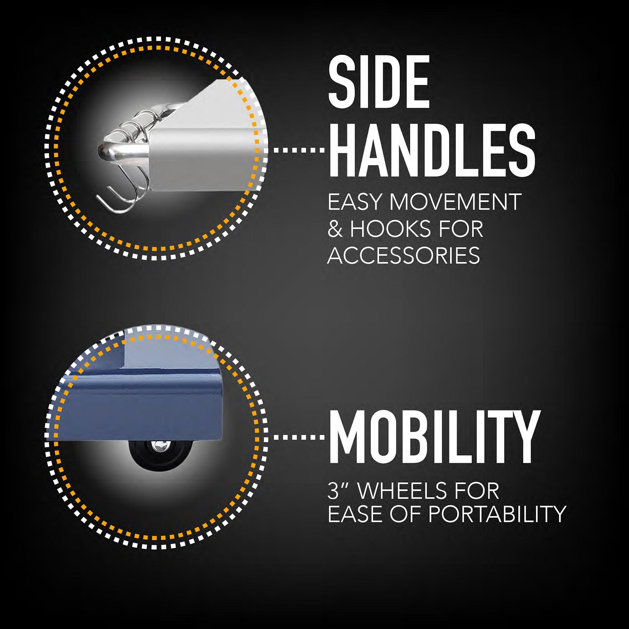 Kenmore 3-Burner Propane Gas Grill with Foldable Side Tables for Outdoor BBQ