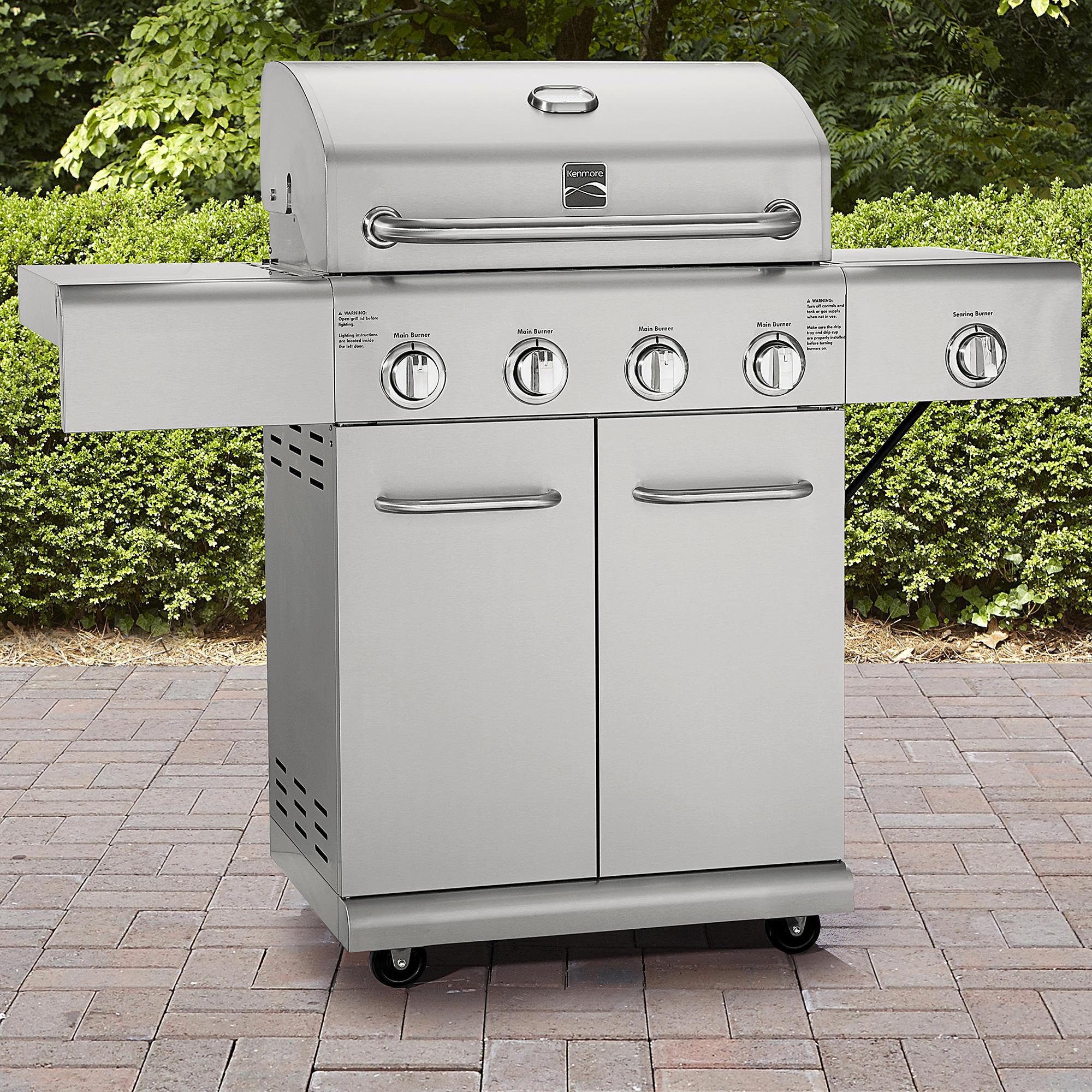 Kenmore 4 - Burner Free Standing Liquid Propane 52000 BTU Gas Grill with Cabinet