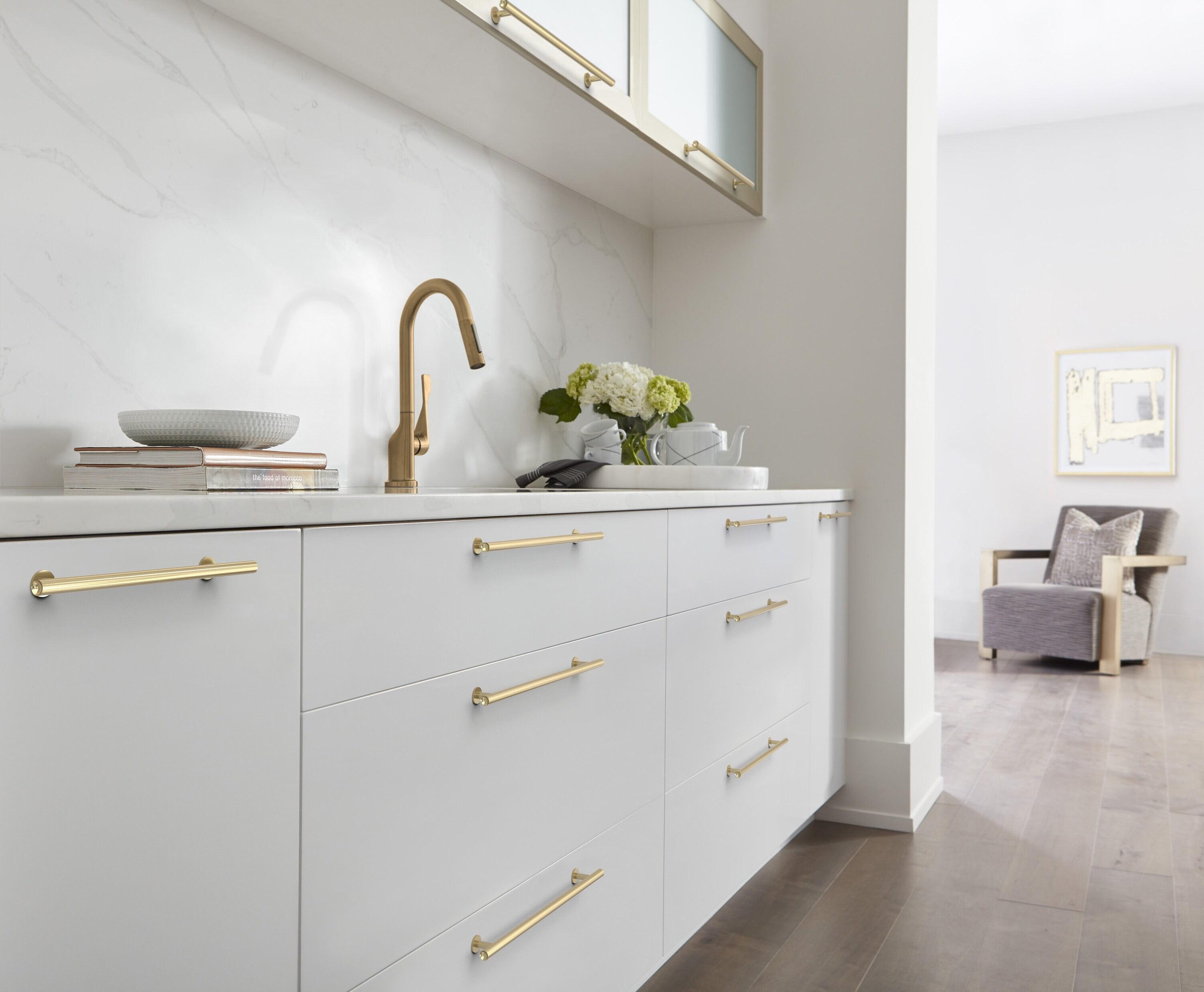 Amerock Radius 10-1/16 inch (256mm) Center-to-Center Golden Champagne Cabinet Pull