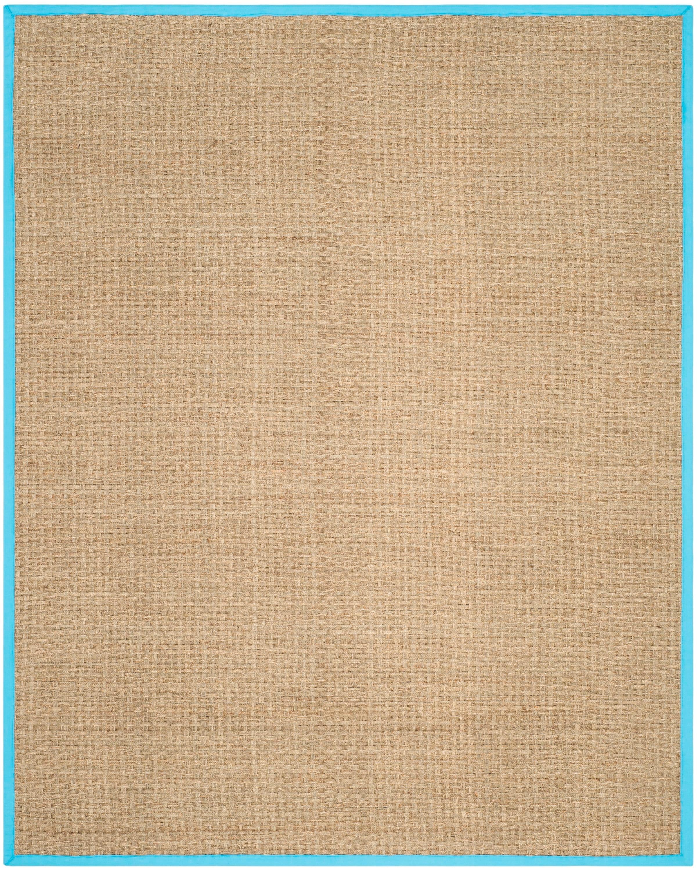 Natural Fiber NF114 Power Loomed Area Rug - Natural/Turquoise - 8'x10' - Safavieh.