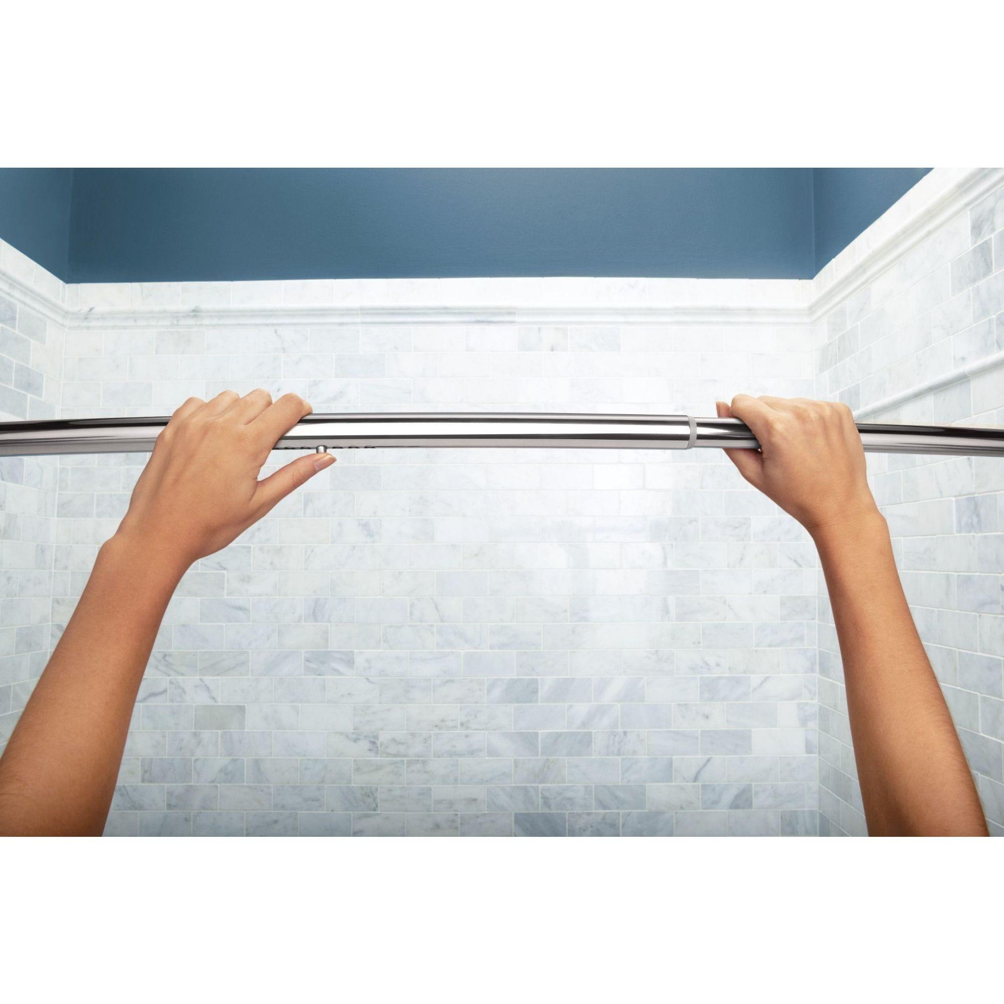 Moen 5-Foot Adjustable Tension Single Curved Shower Curtain Rod