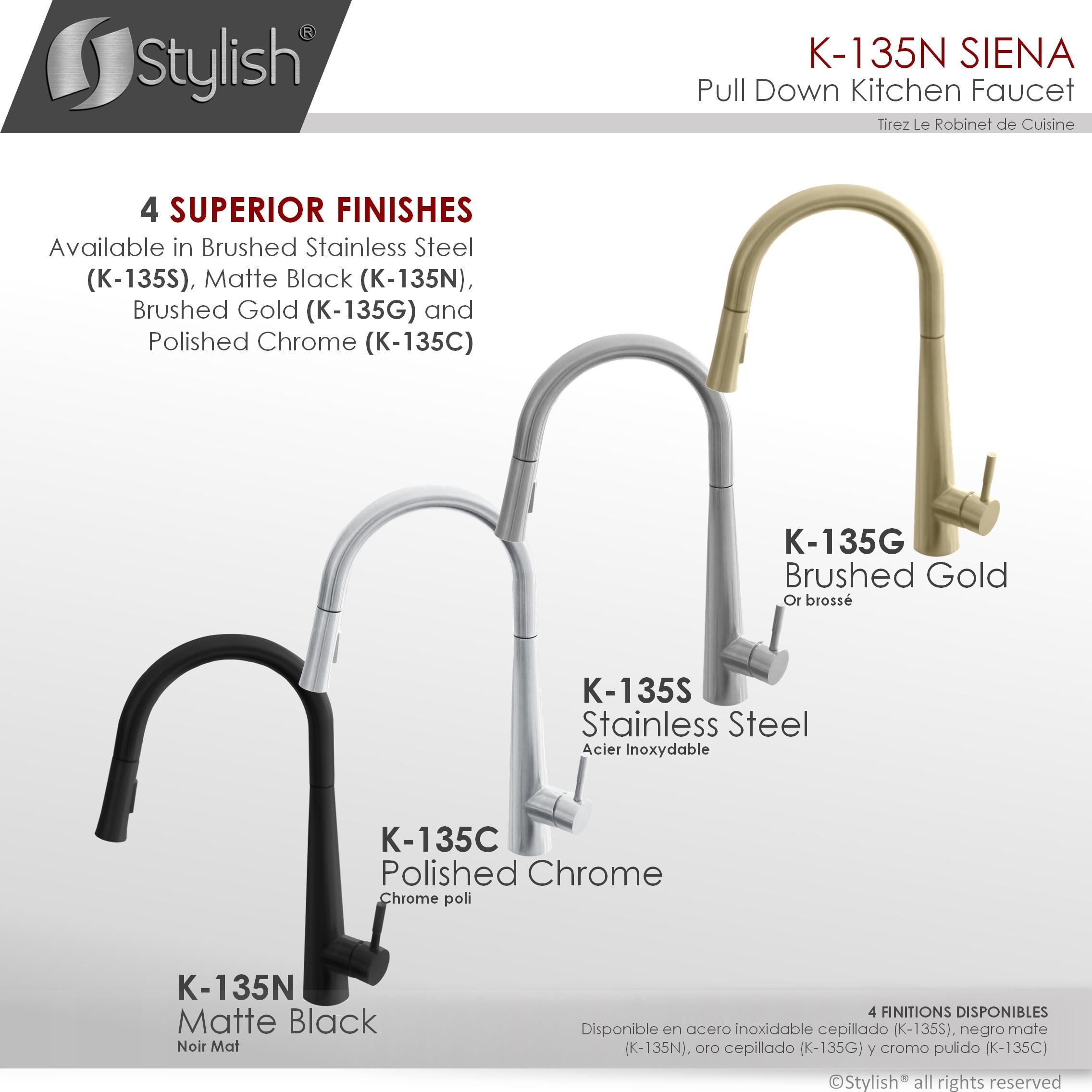 Modern Faucet Stylish Siena One-Handle Pull Down Kitchen Faucet