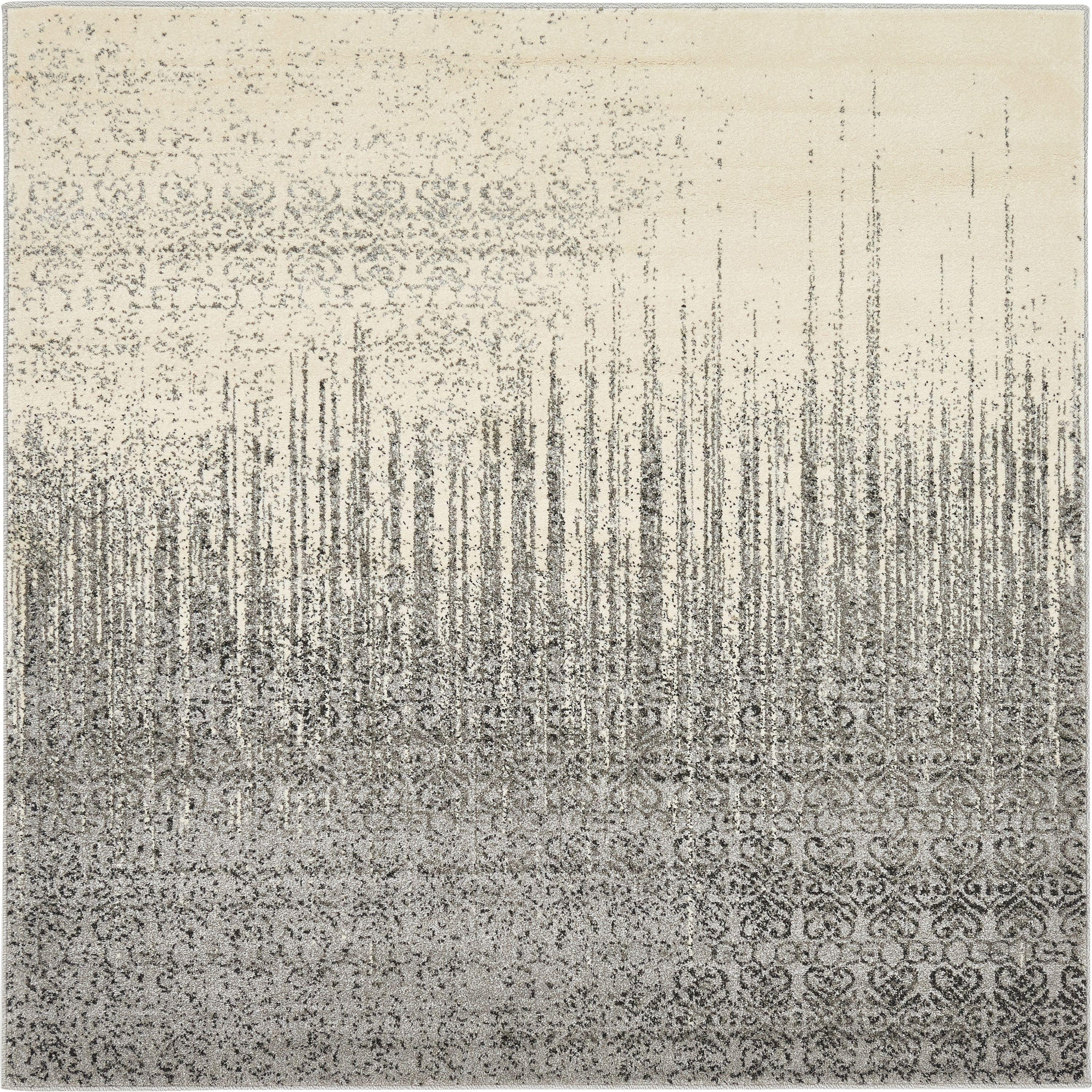 Unique Loom Del Mar Collection Area Rug - Jennifer (6' 1" Square Gray/Black)