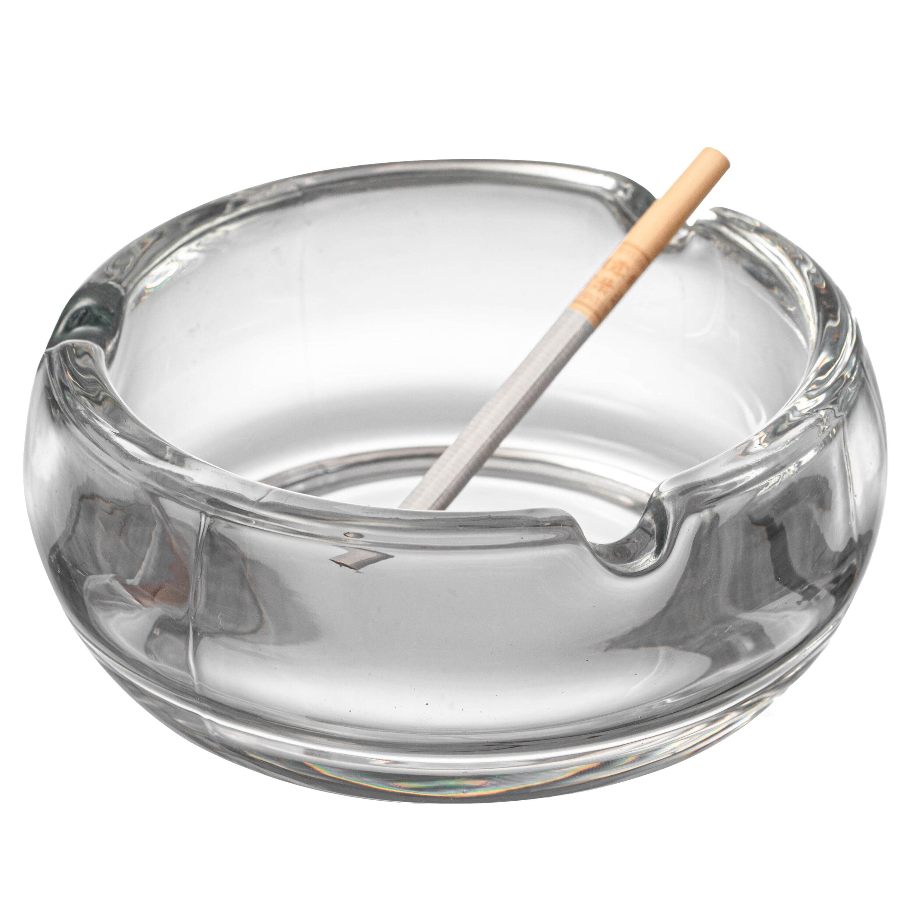 Basicwise Basicwise Elegant Glass Round Portable And Modern Ashtray - Perfect For Smokers And As A Decorative Accent For Home, Office, Porch Or Patio - Cigarette Holder For Both Indoor And Outdoor Use