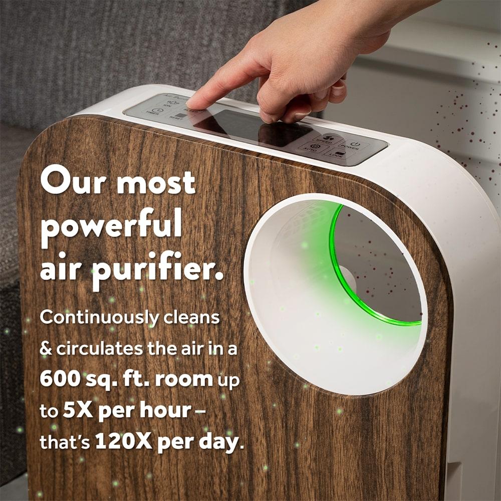 OVAL AIR OVAL AIR 3-Stage H13 True HEPA 5-in-1 Air Purifier reduces Allergies, Asthma, Pets, Odor, Smoke