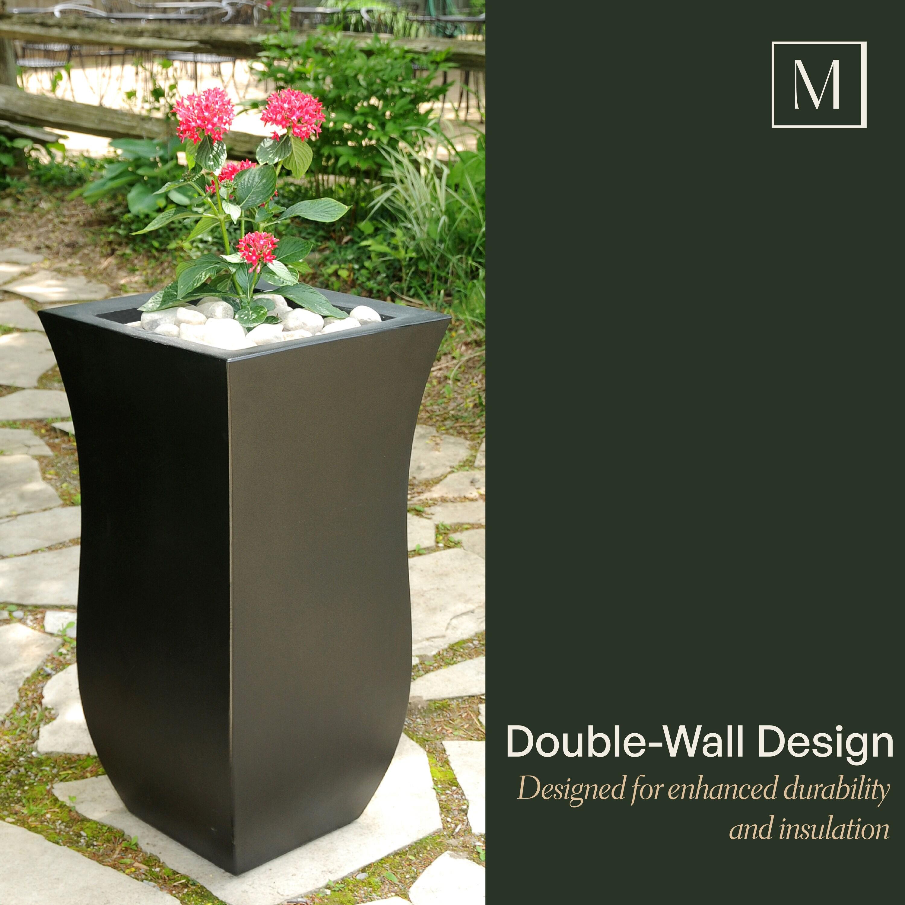 30 in. Valencia Tall Planter, Black
